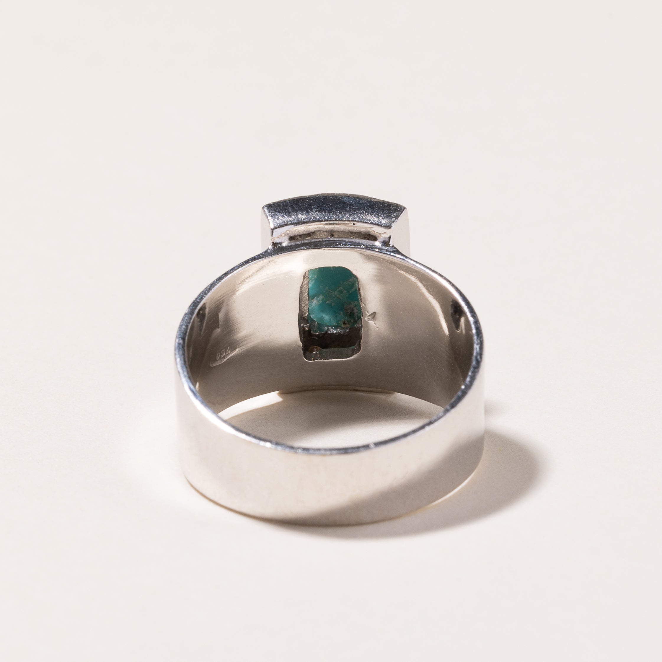 18K White Gold Turquoise & Diamond Ring | 2.16ct, 0.51ctw | SZ 8.75