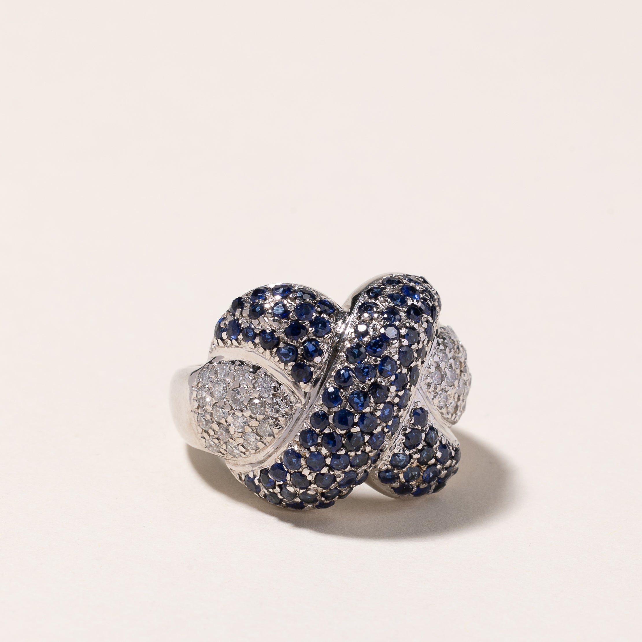 18K White Gold Sapphire & Diamond Ring | 2.15ctw, 0.50ctw | 7
