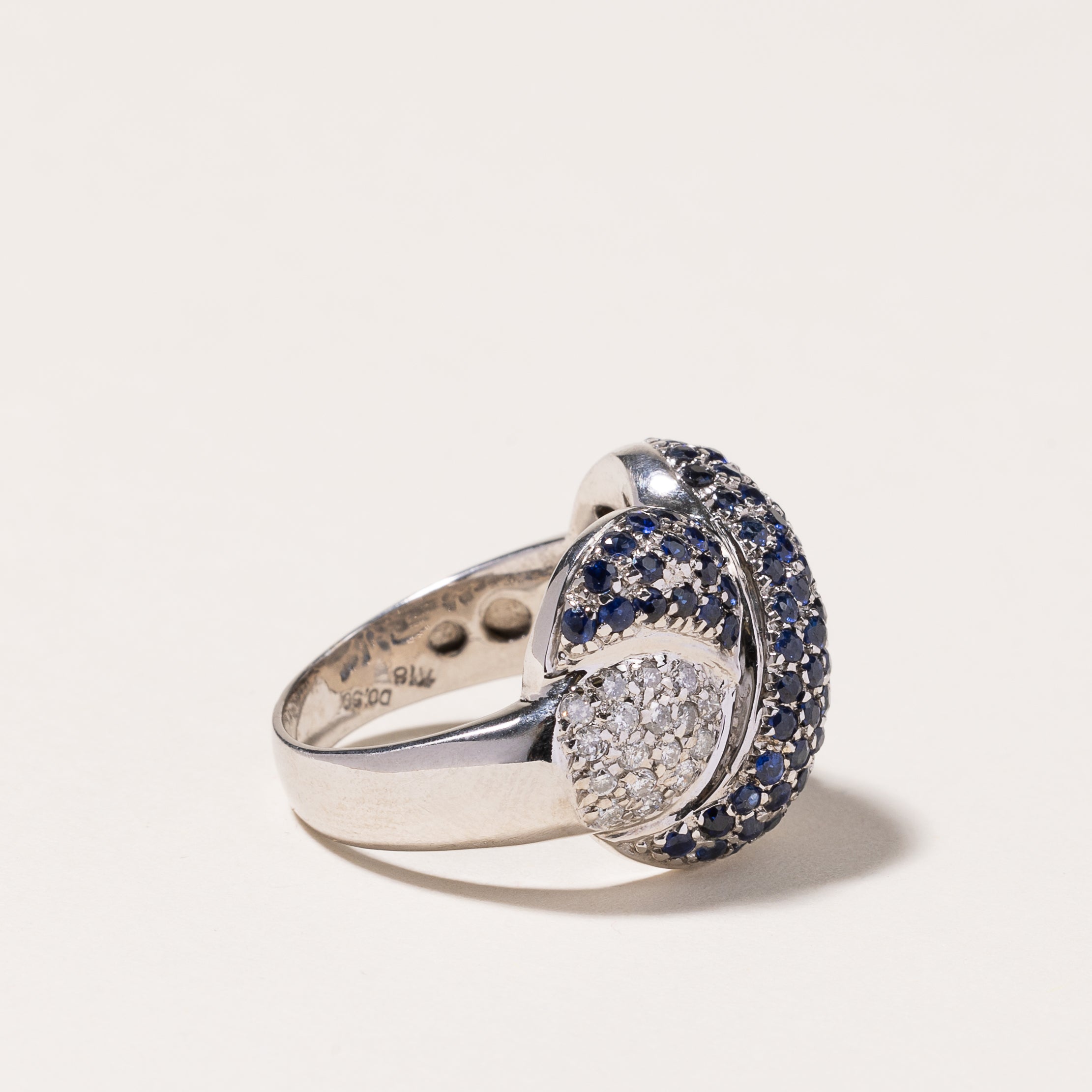 18K White Gold Sapphire & Diamond Ring | 2.15ctw, 0.50ctw | 7