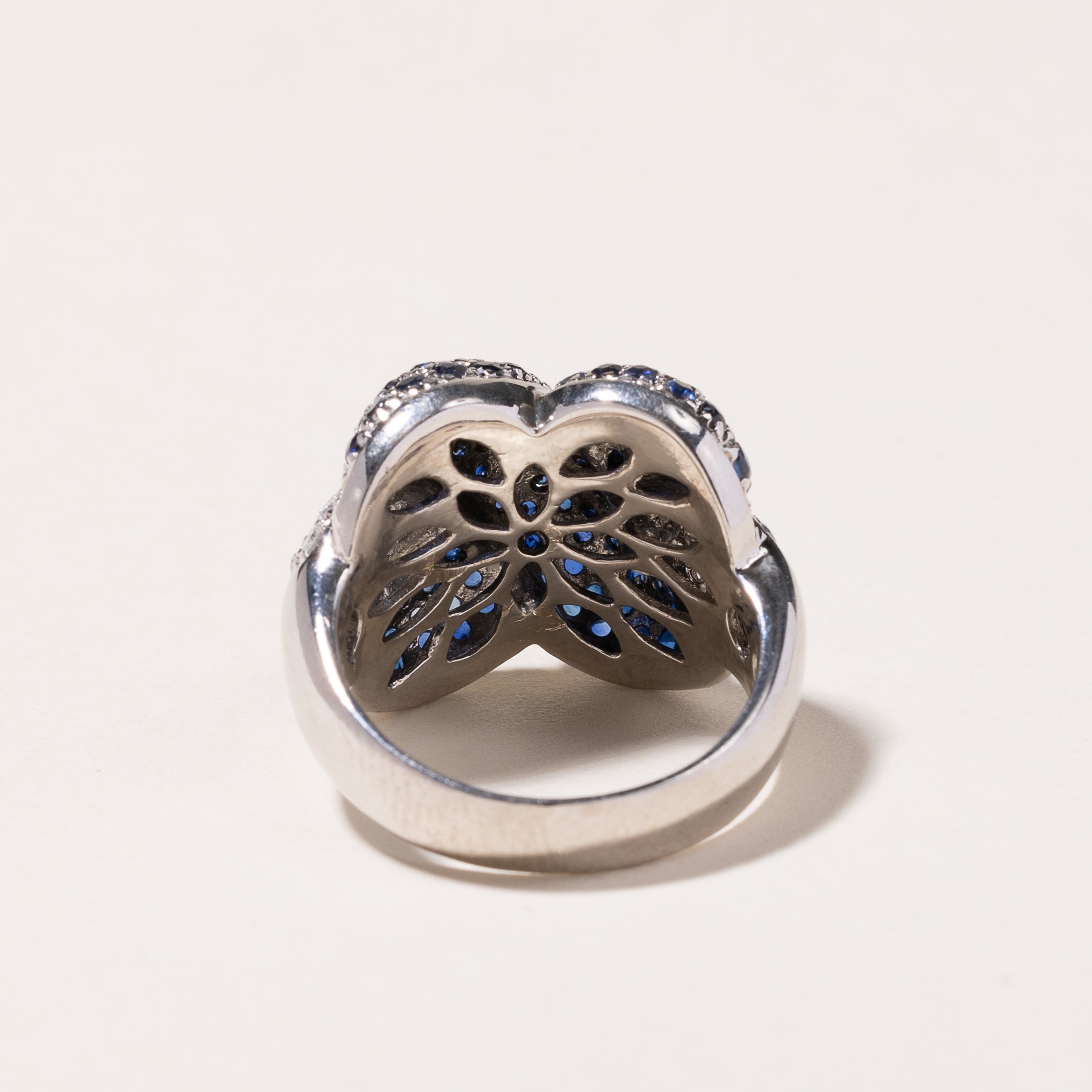 18K White Gold Sapphire & Diamond Ring | 2.15ctw, 0.50ctw | 7