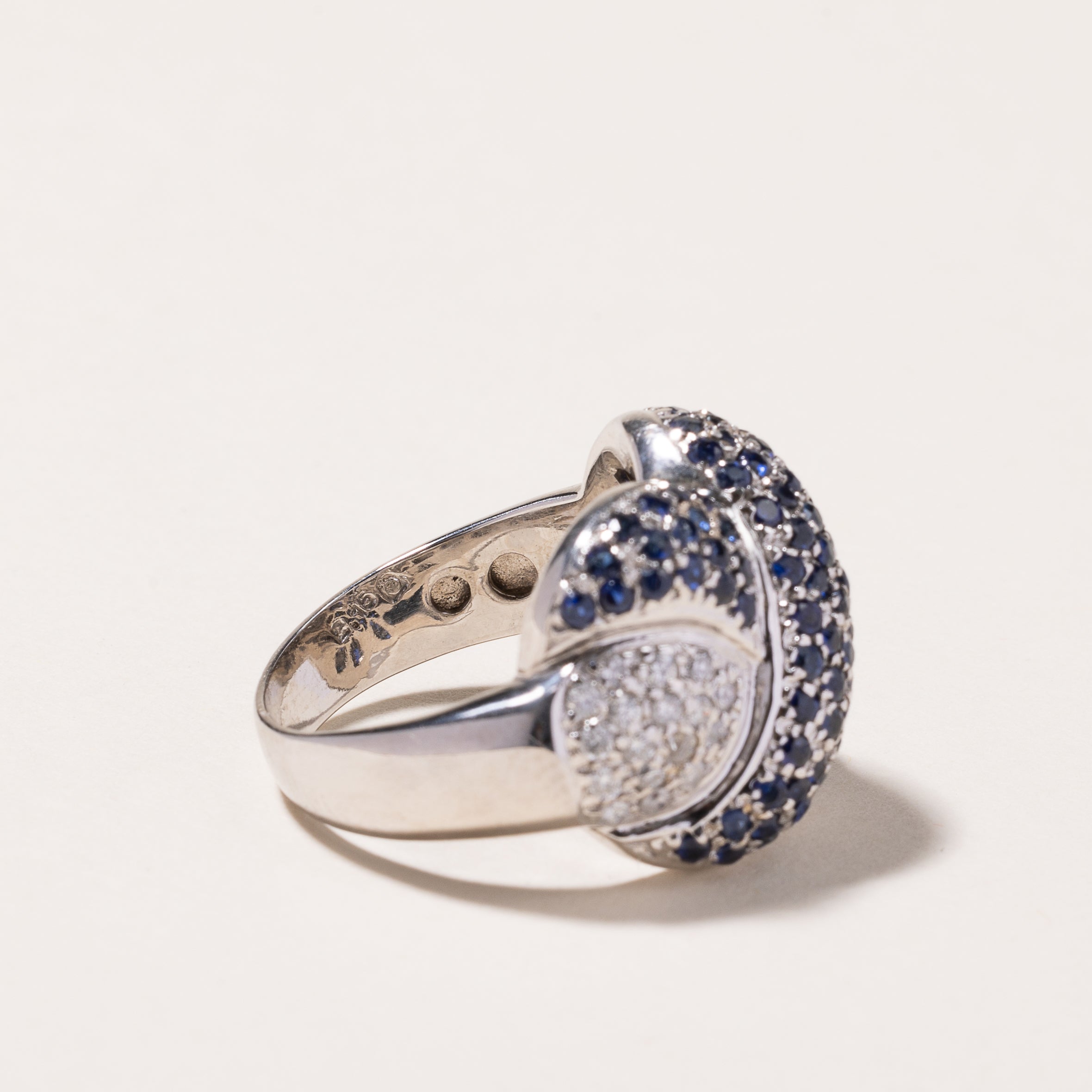18K White Gold Sapphire & Diamond Ring | 2.15ctw, 0.50ctw | 7