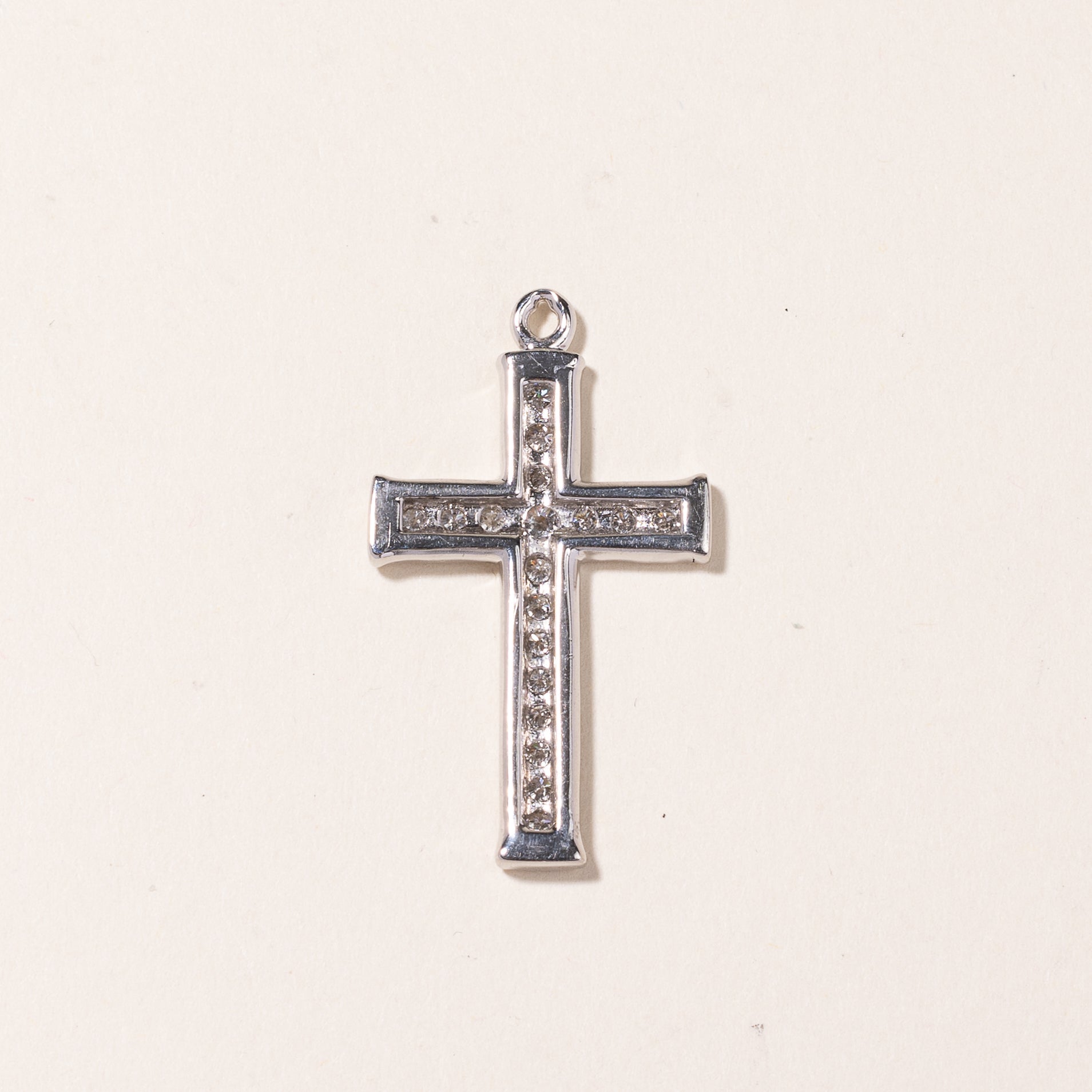 14K White Gold Cross Diamond Pendant | 0.69ctw