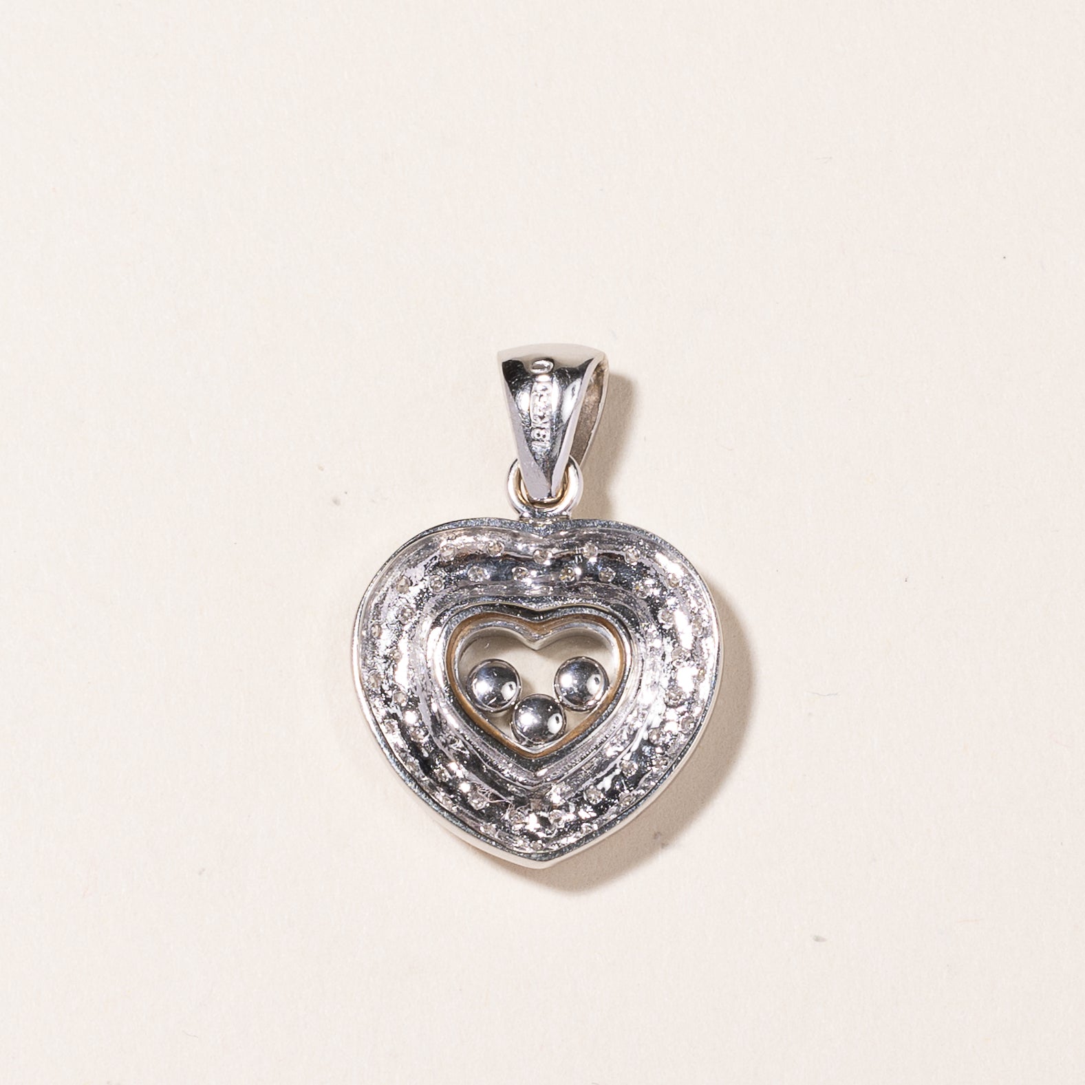 18K White Gold Heart Shaped Diamond Pendant | 0.36ctw
