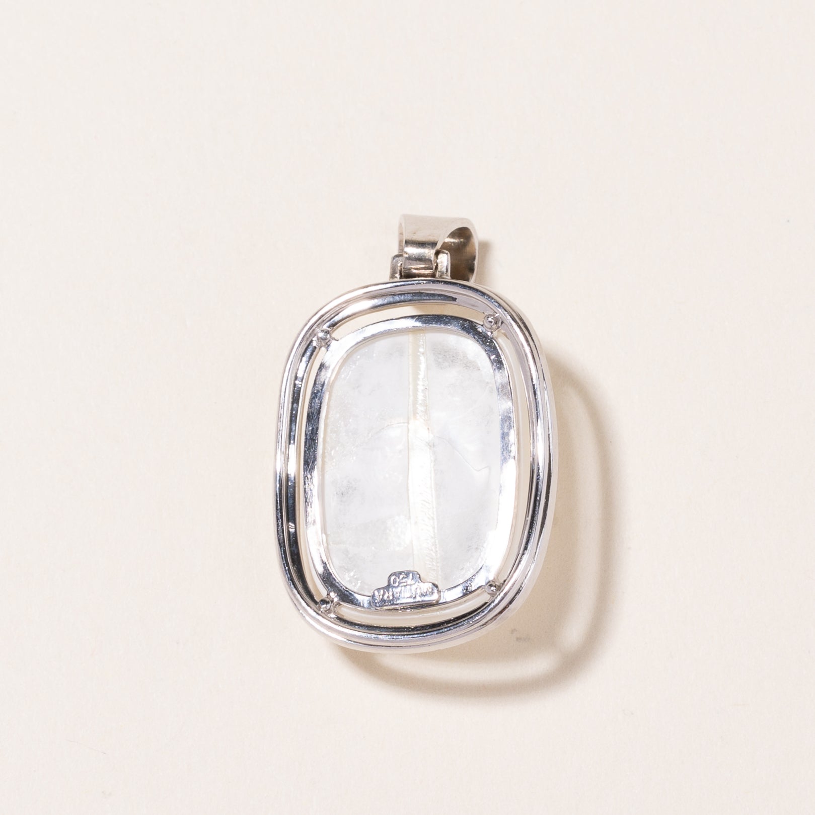 18K White Gold Doublet & Diamond Pendant | 20.00x15.10x7.80mm, 0.36ctw