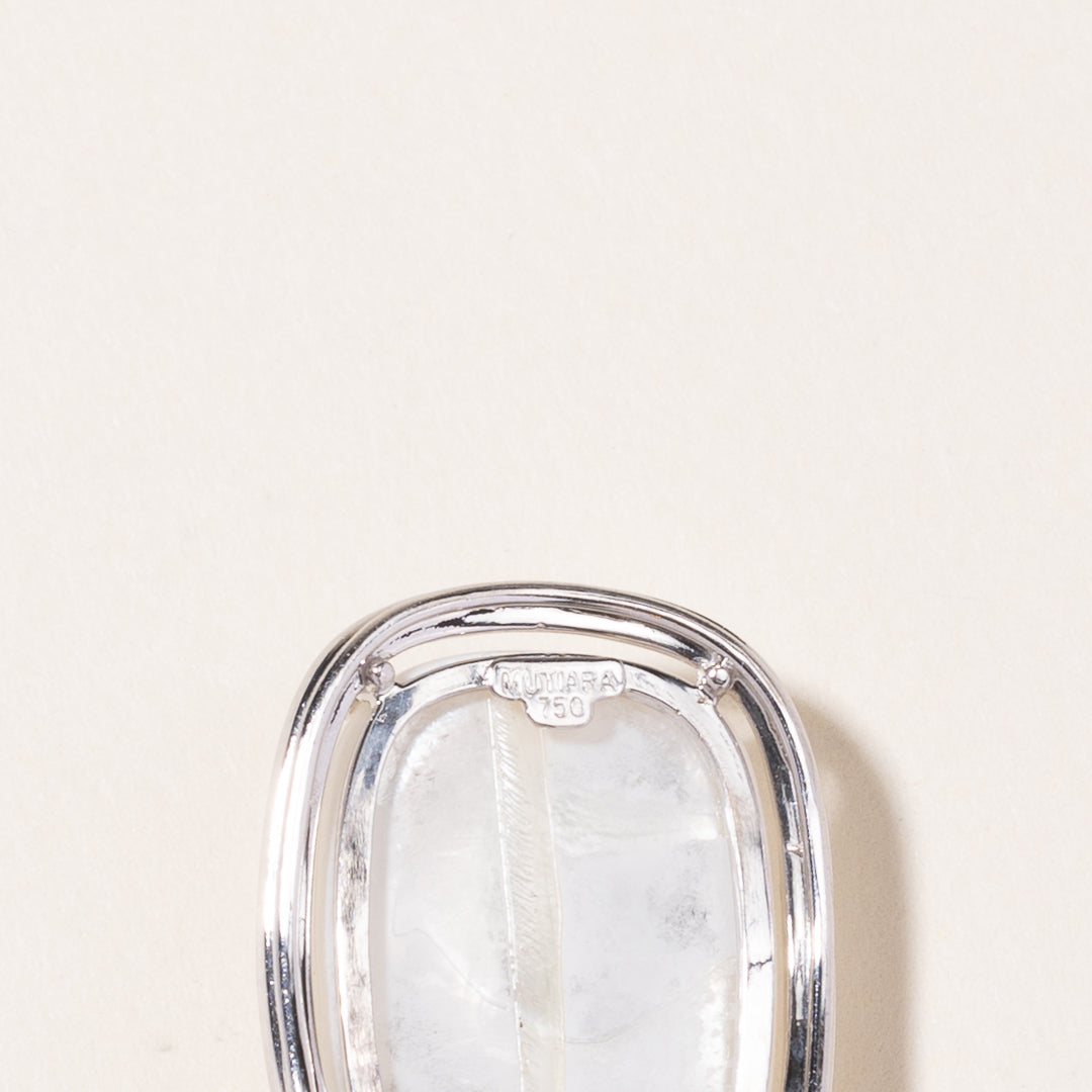 18K White Gold Doublet & Diamond Pendant | 20.00x15.10x7.80mm, 0.36ctw