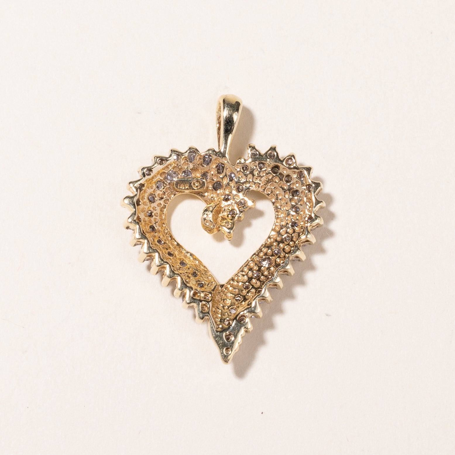 14K Yellow Gold Heart Shaped Diamond Pendant | 1.09ctw