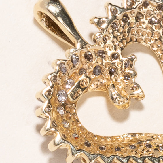 14K Yellow Gold Heart Shaped Diamond Pendant | 1.09ctw