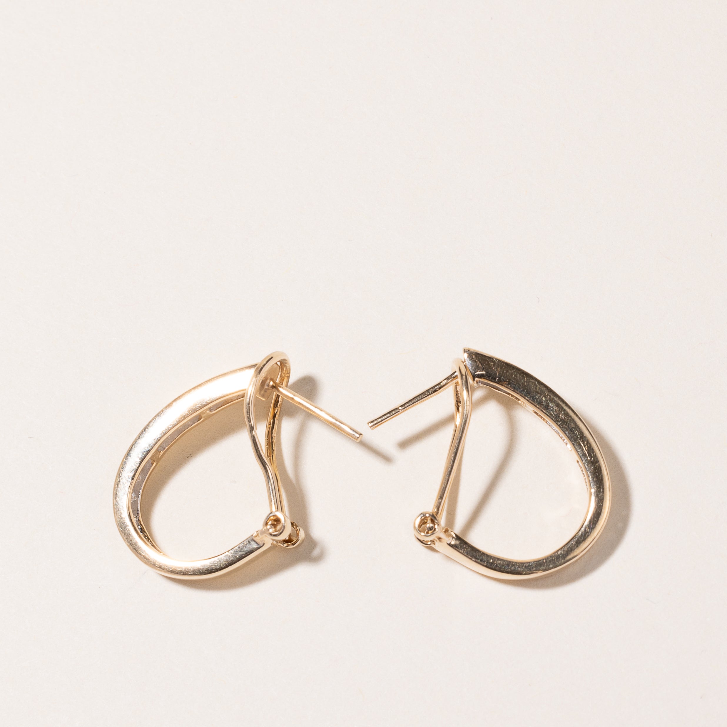 14K Yellow Gold Diamond Huggie Earrings | 0.77ctw