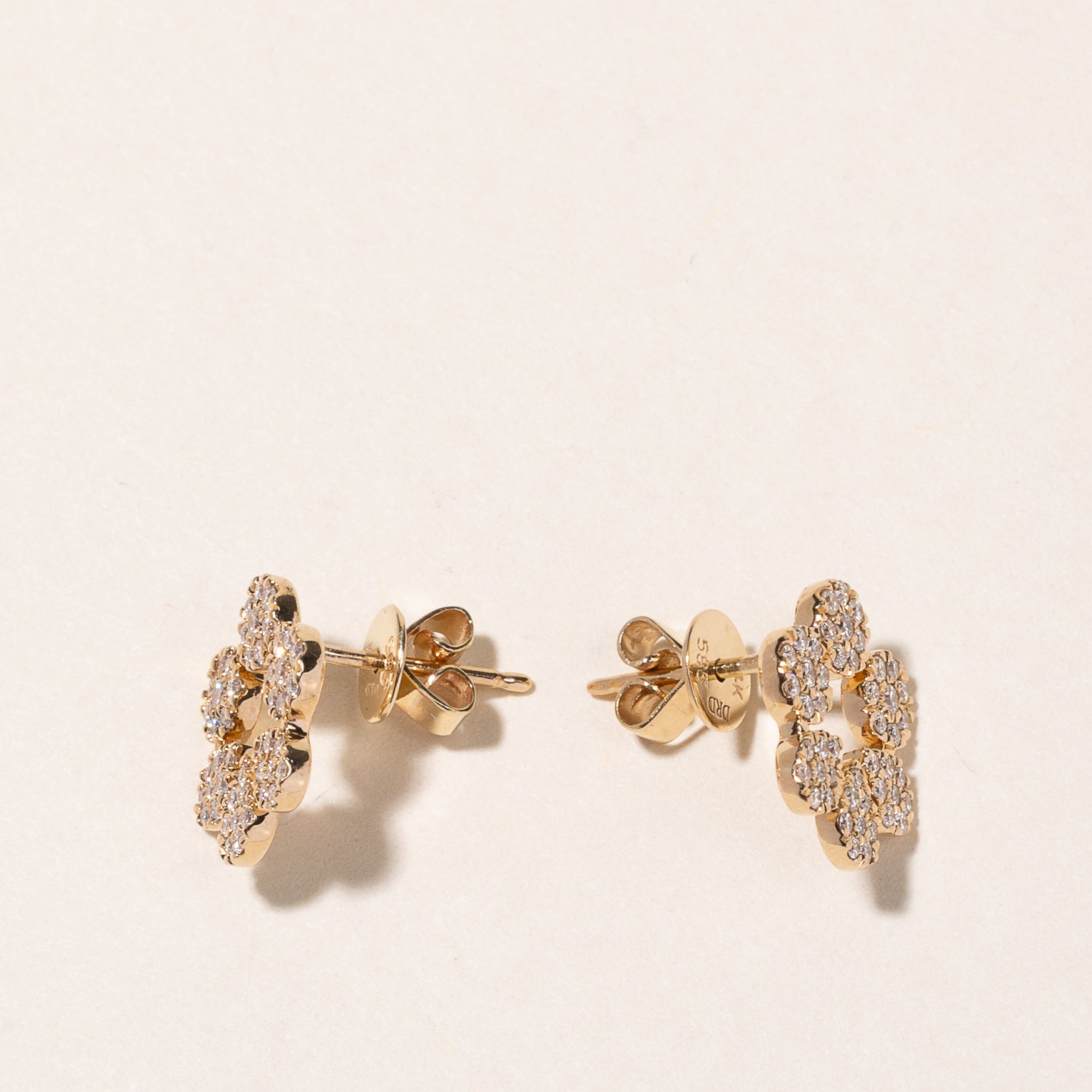 14K Yellow Gold Diamond Earrings | 0.35ctw