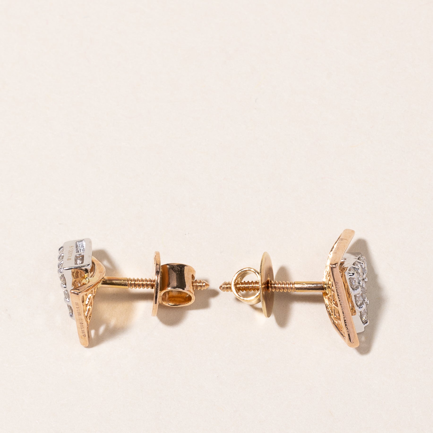 18K Rose and White Gold Diamond Earrings | 0.51ctw