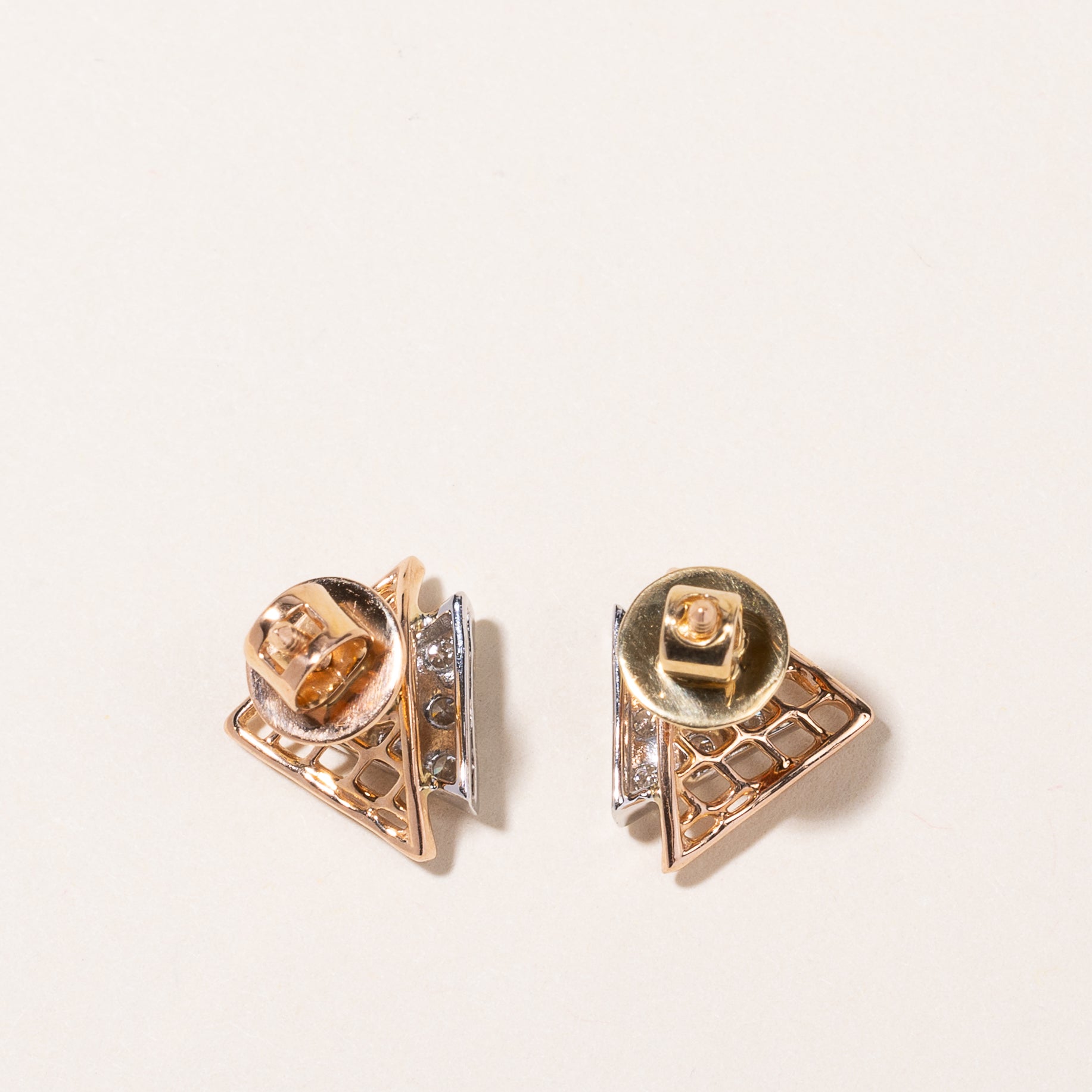 18K Rose and White Gold Diamond Earrings | 0.51ctw