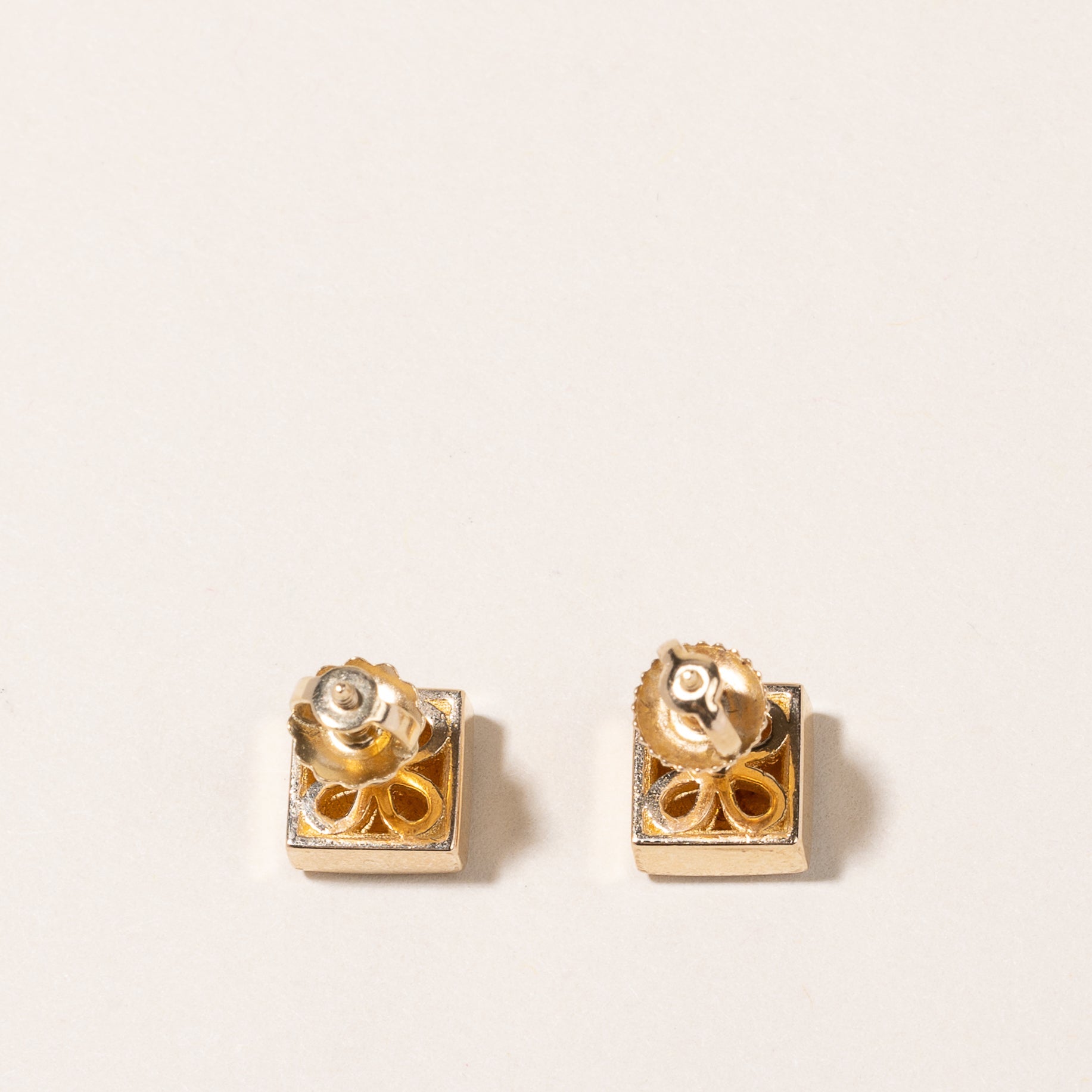 Boucles d'oreilles en or jaune 14 carats et diamants | 0,55 ct au total