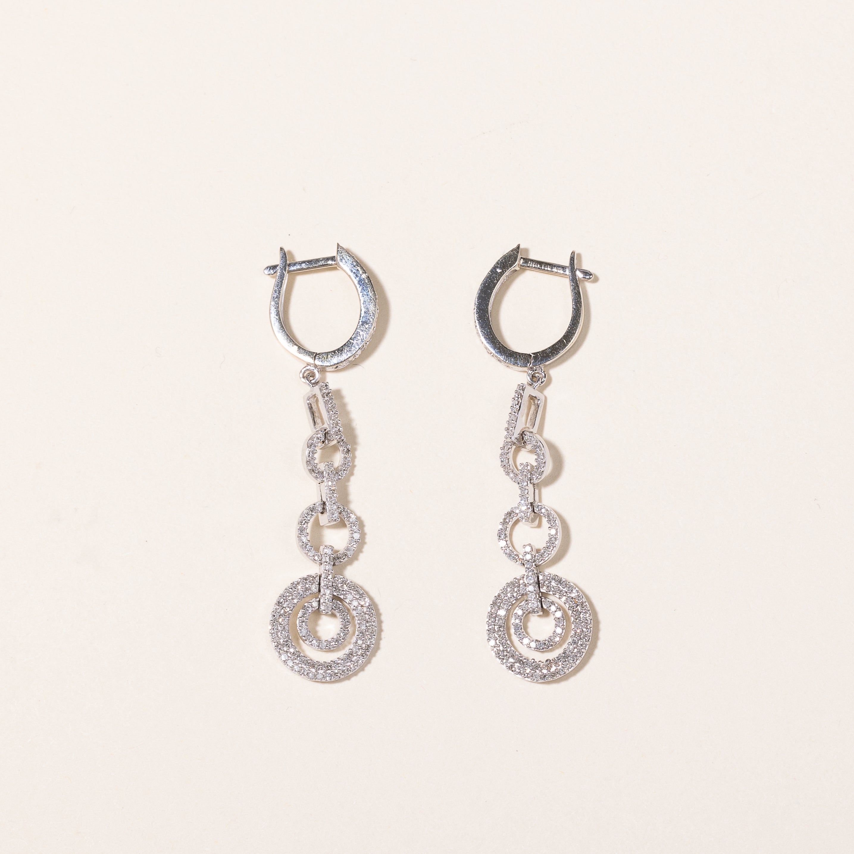 14k White Gold Drop Style Diamond Earring | 0.30ctw