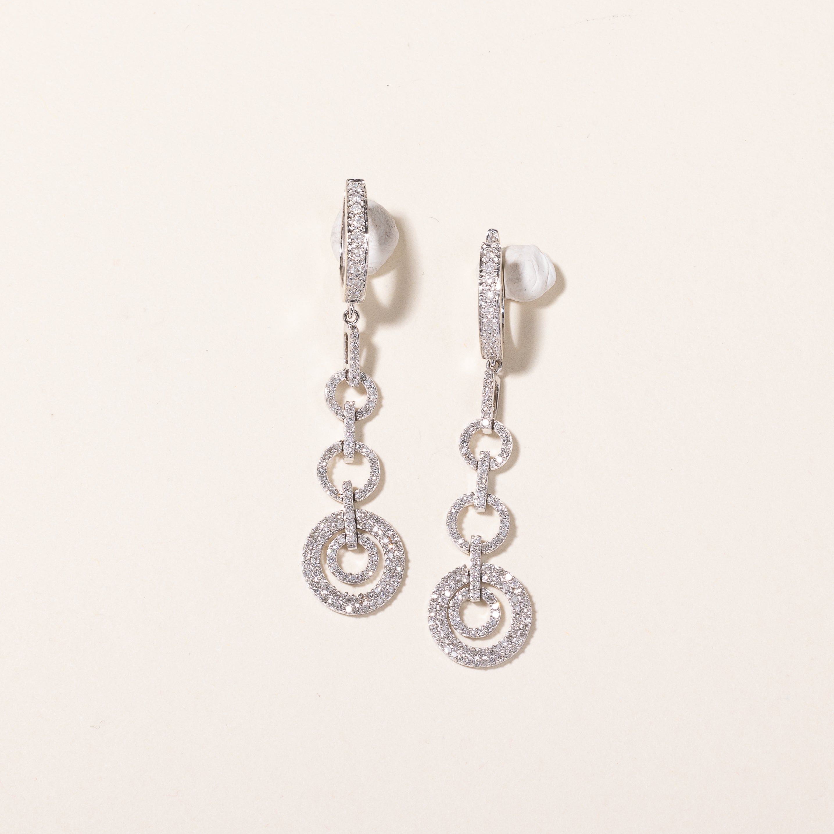 14k White Gold Drop Style Diamond Earring | 0.30ctw