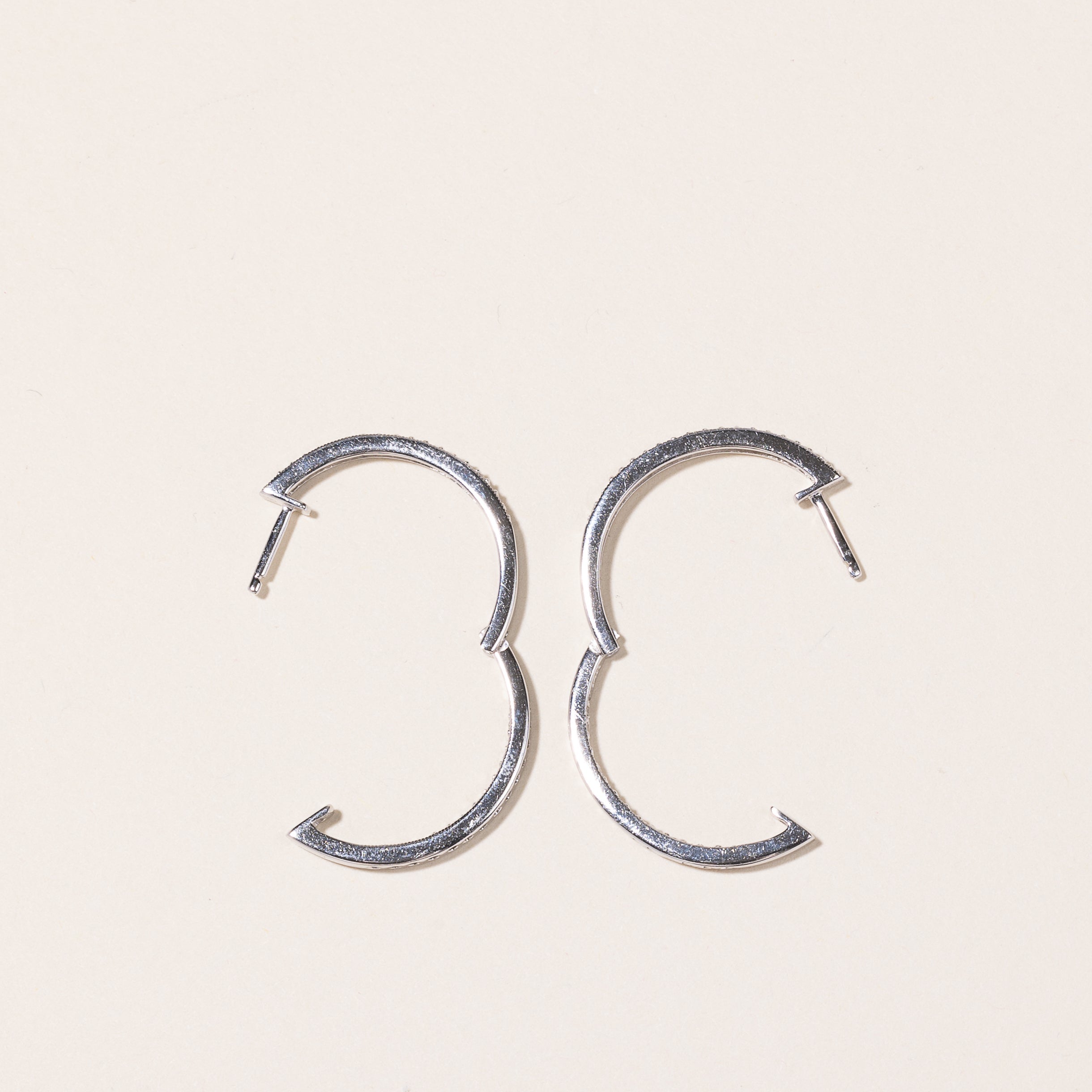 10k White Gold Diamond Hoop Earrings | 1.00ctw