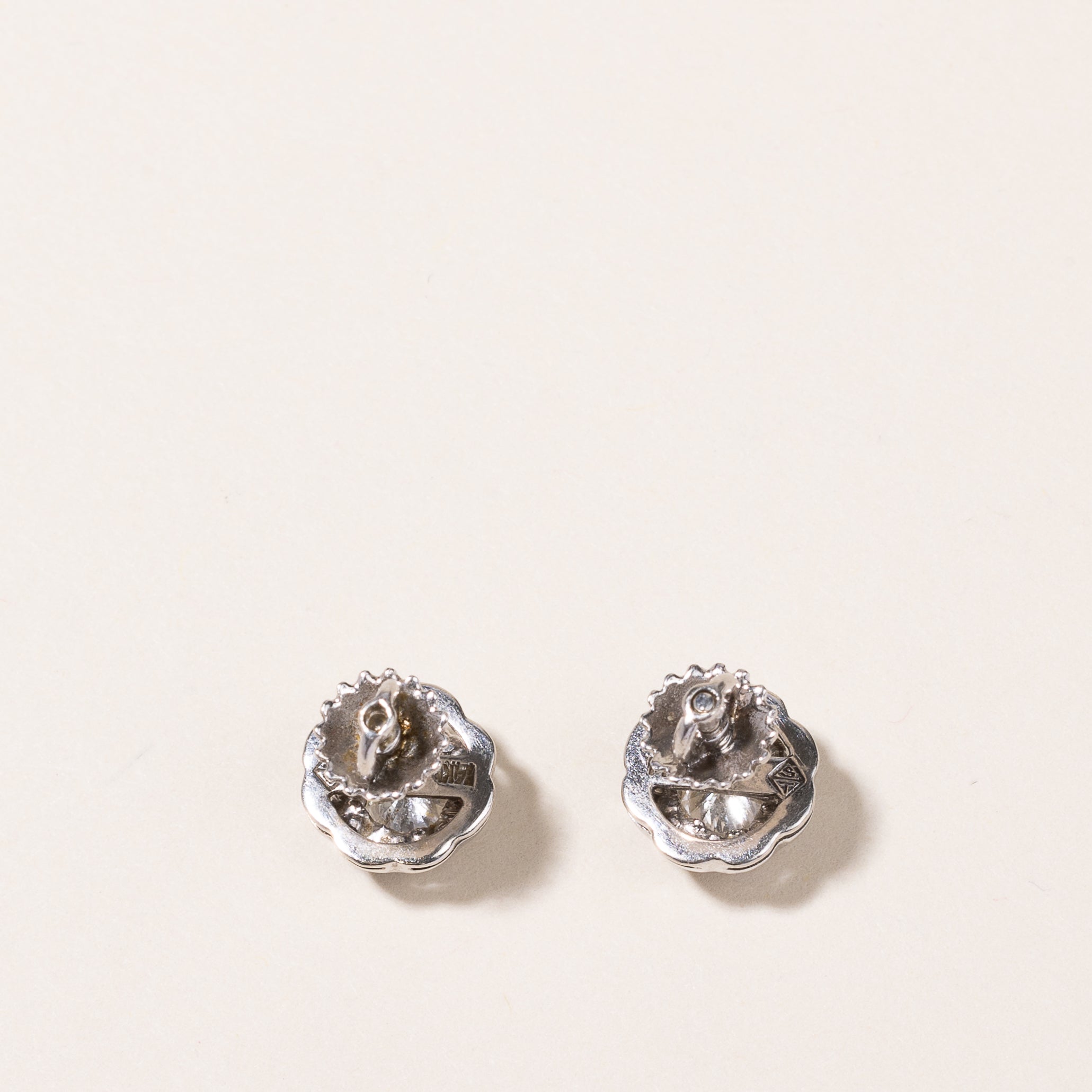 14k White Gold Diamond Stud Earrings | 0.57ctw