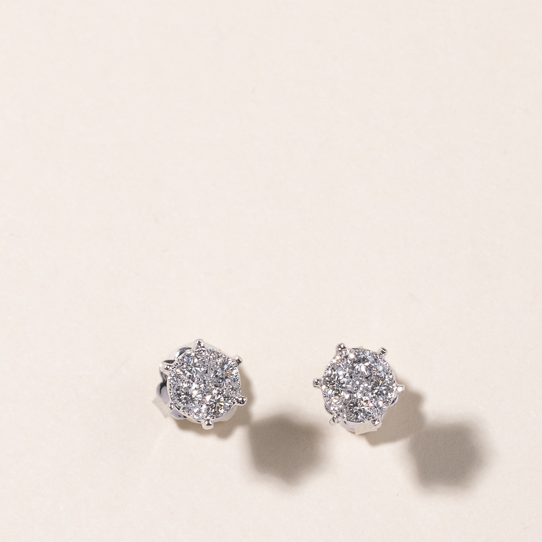 14k White Gold Diamond Stud Earrings | 0.62ctw