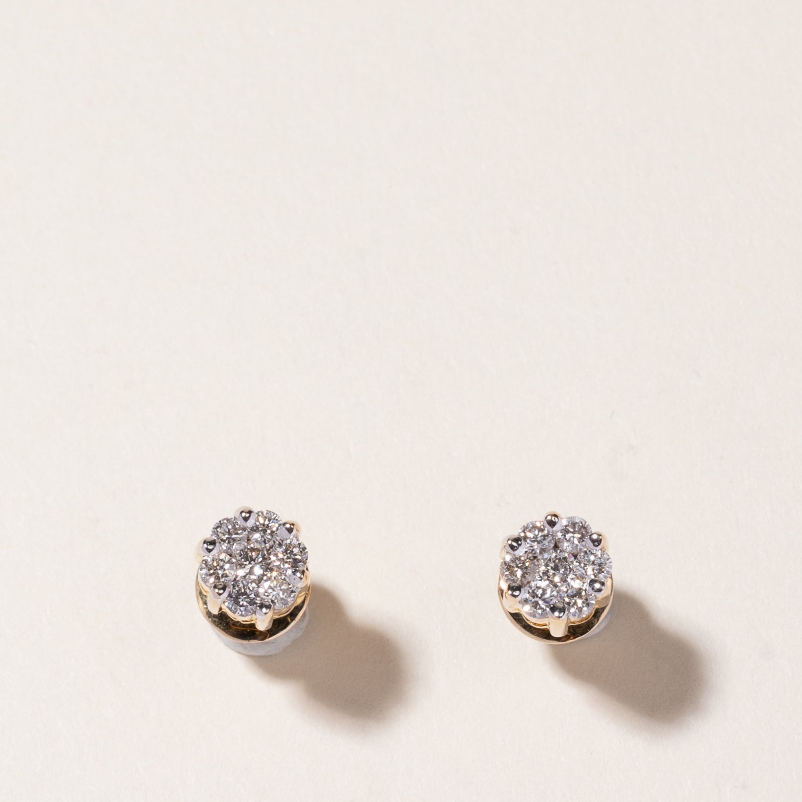 14k Rose and White Gold Diamond Ring & Earring Set | 0.17ctw, 0.68ctw | SZ 6