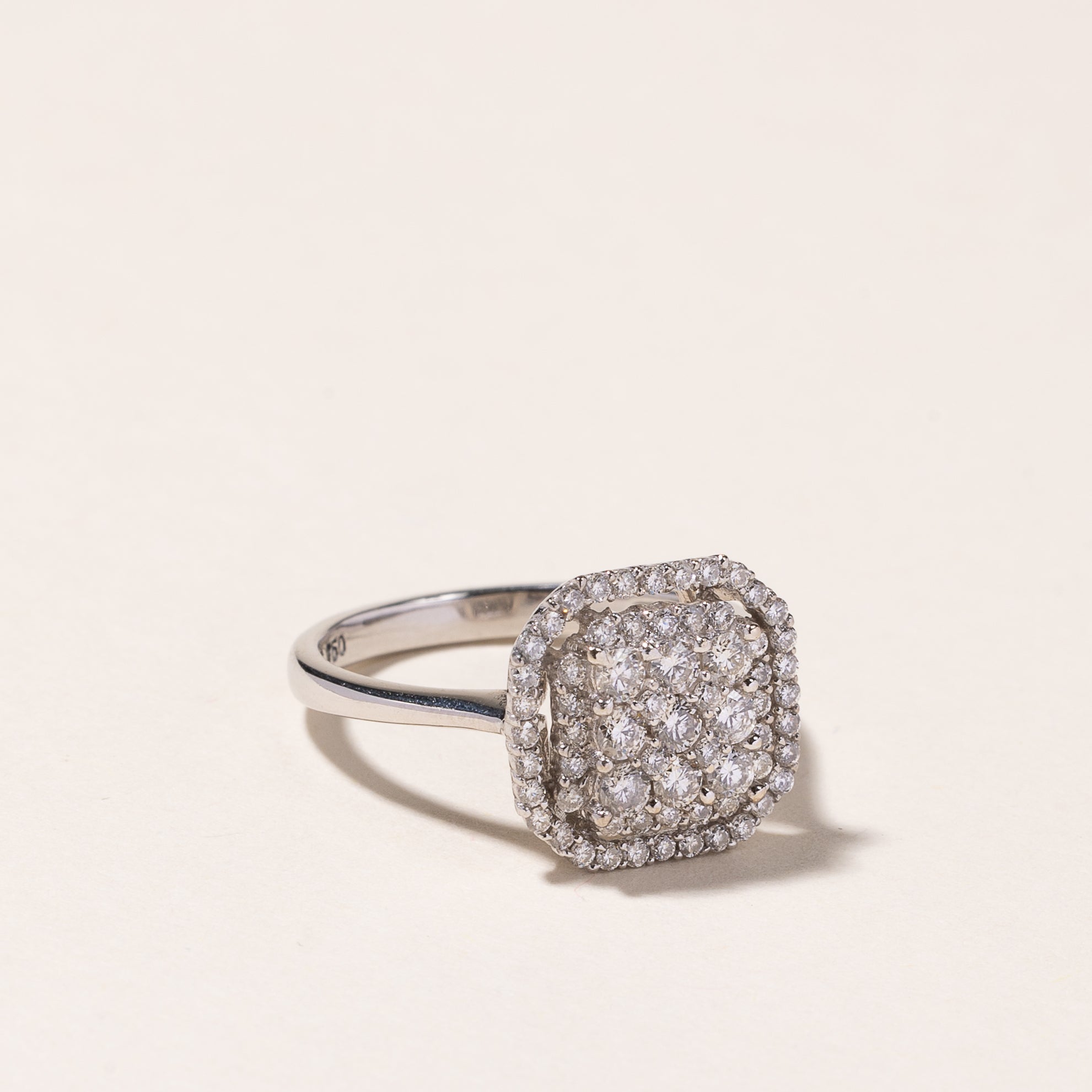 18k White Gold Diamond Ring & Earring Set | 3.91ctw | Sz 6.5