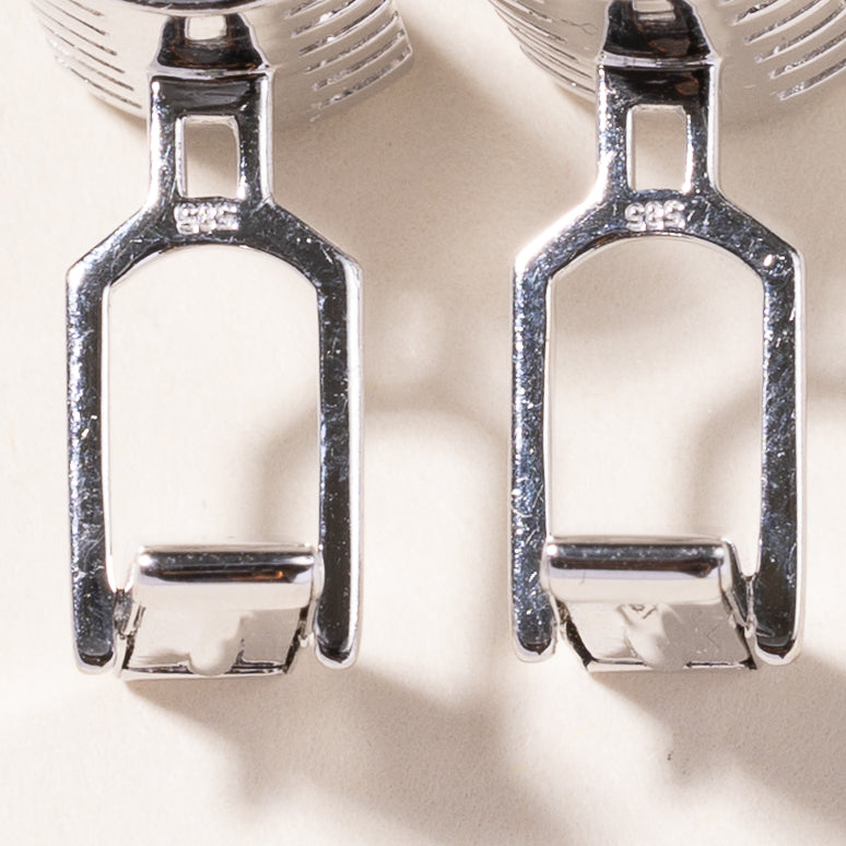 14k White Gold Onyx & Diamond Cufflinks | 0.81ctw |