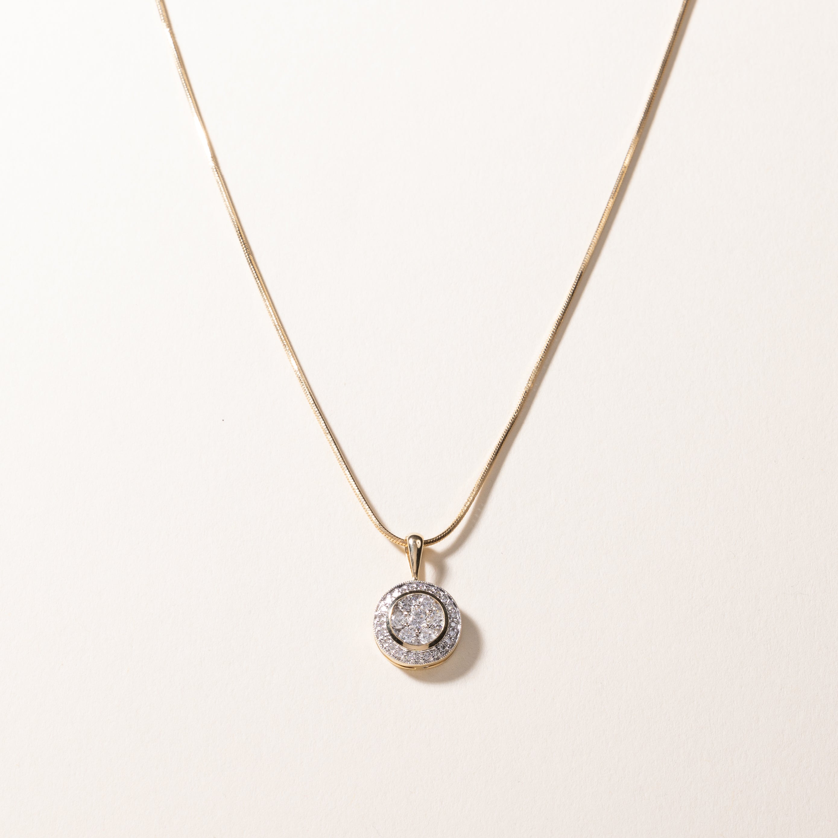 14k Yellow Gold Diamond Necklace | 0.98ctw | 18"