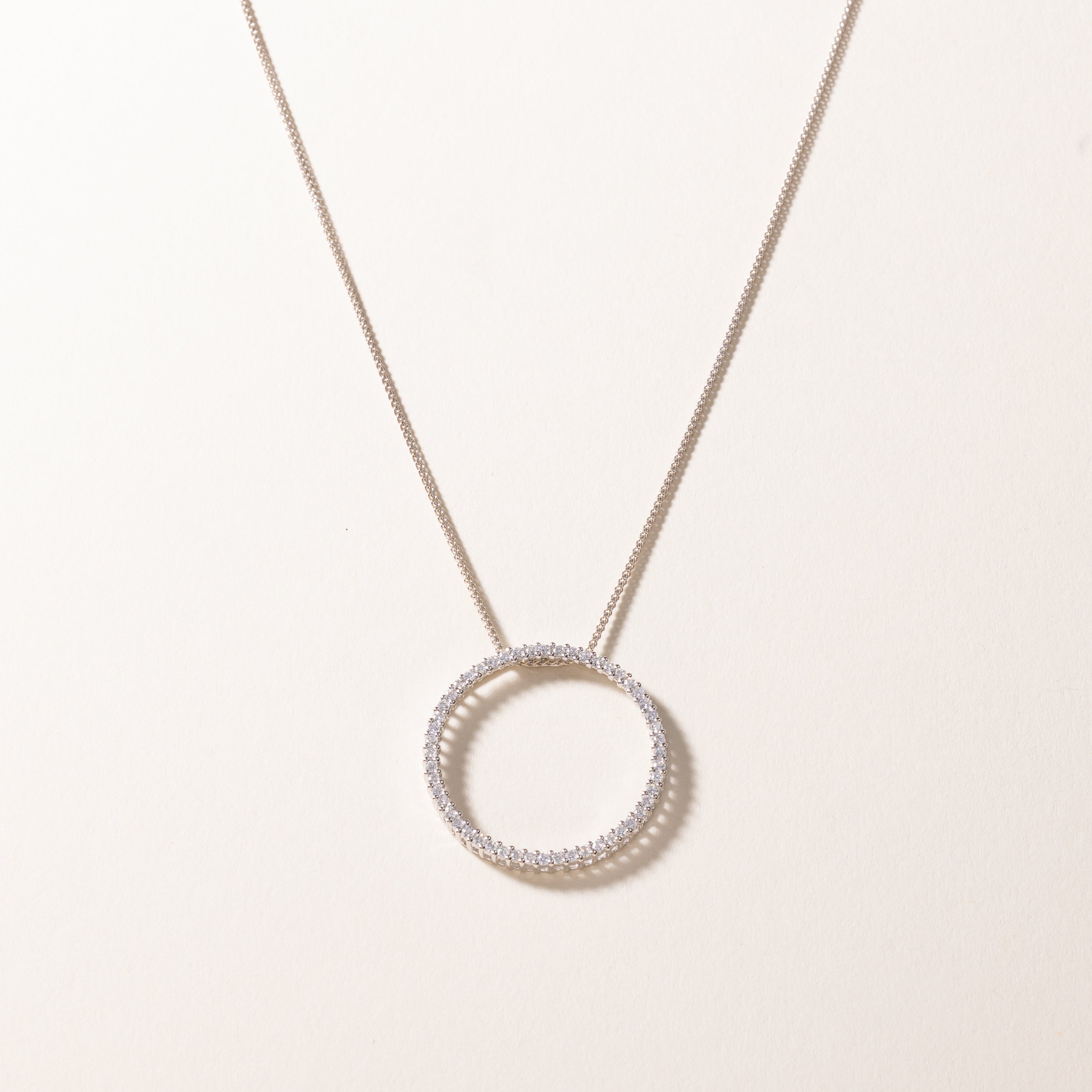 18k White Gold Diamond Necklace | 0.79ctw | 18"
