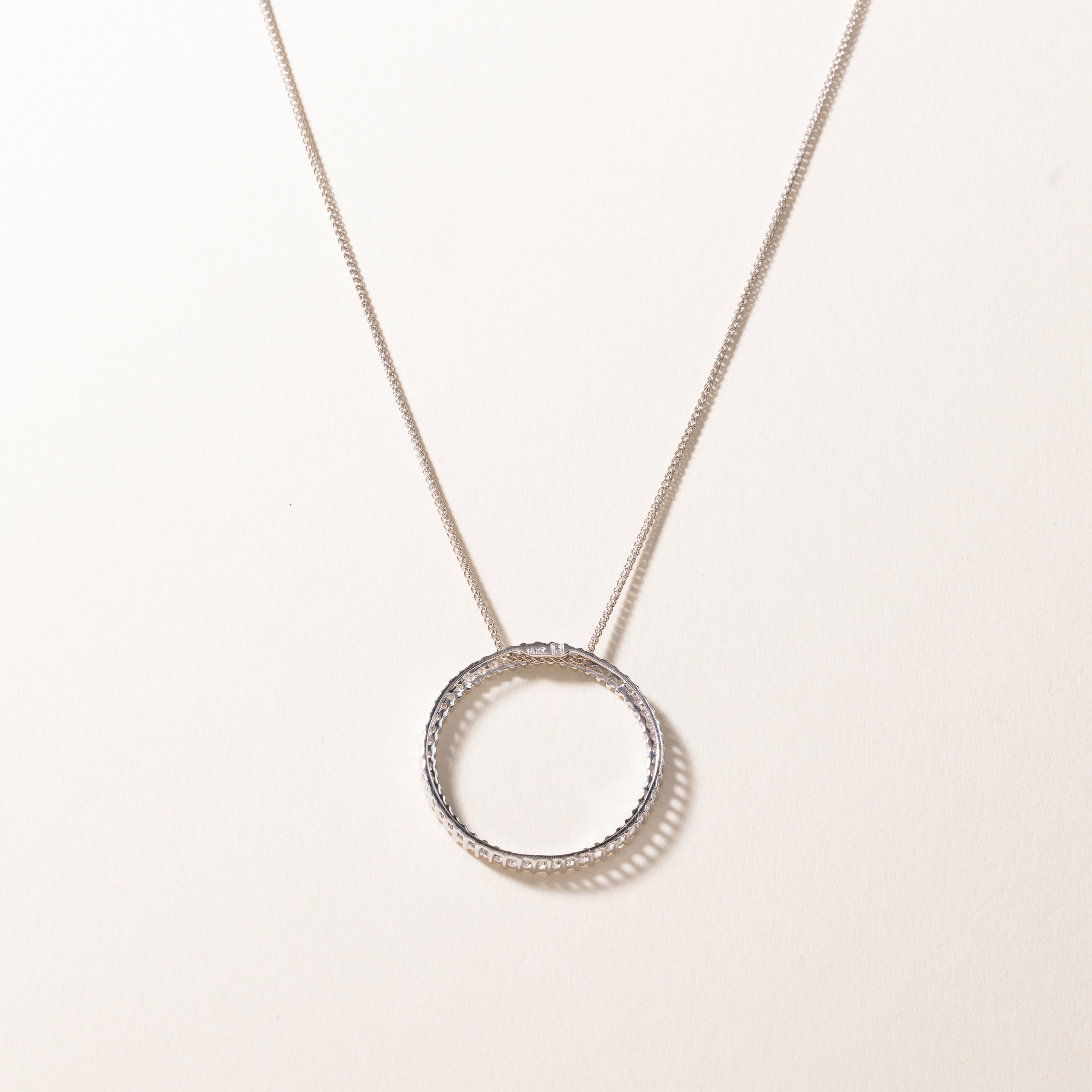 18k White Gold Diamond Necklace | 0.79ctw | 18"