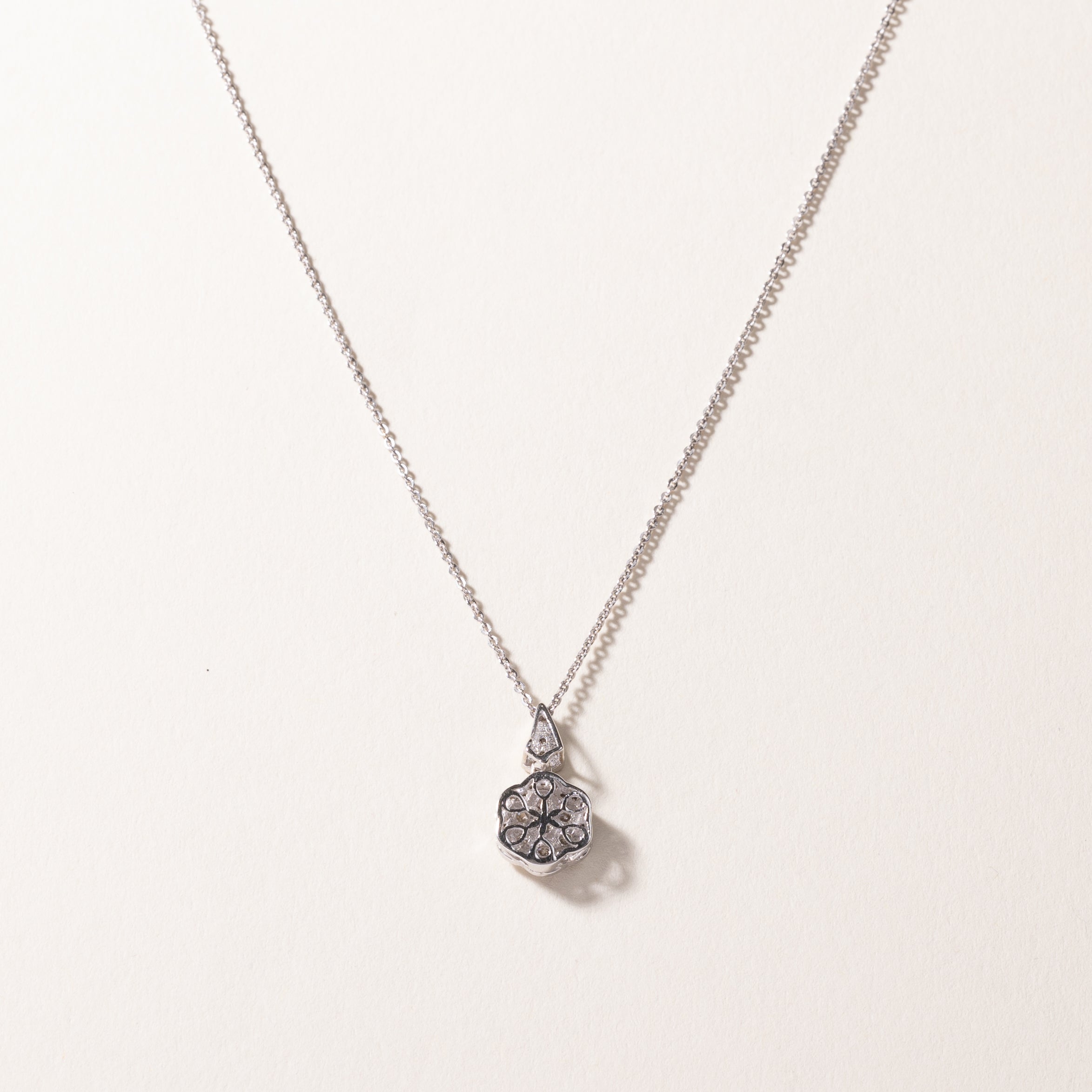 18k White Gold Diamond Necklace | 0.51ctw | 16"
