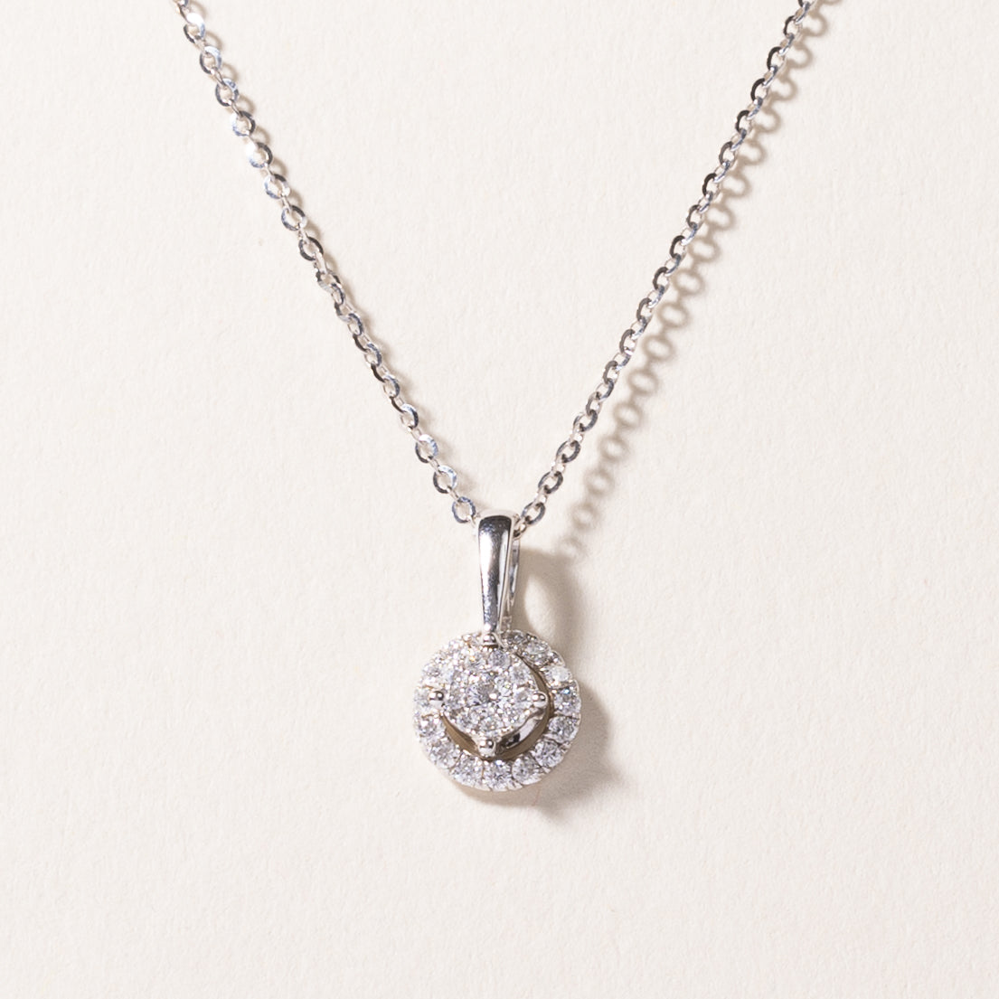 18k White Gold Diamond Necklace | 0.26ctw | 18"