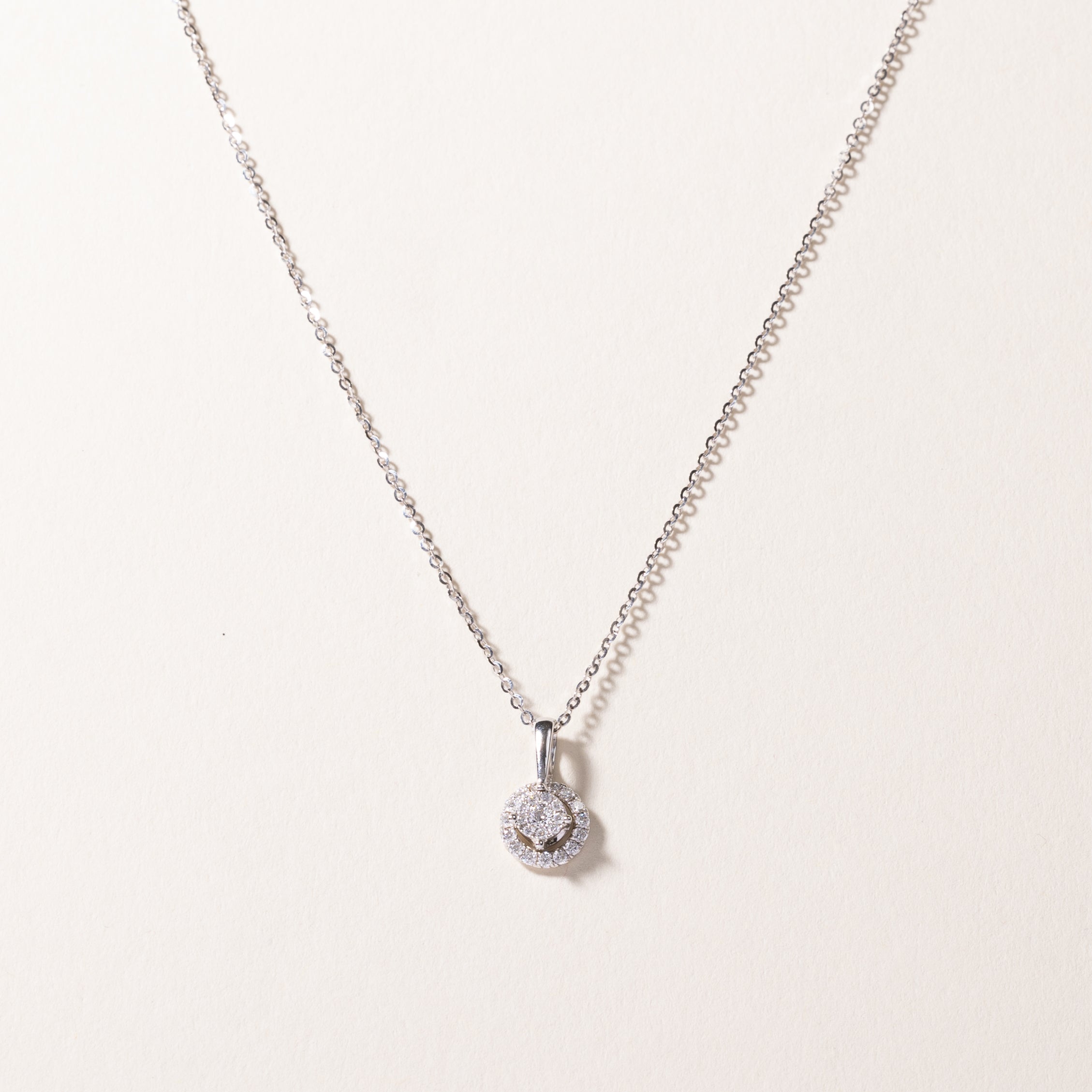 18k White Gold Diamond Necklace | 0.26ctw | 18"