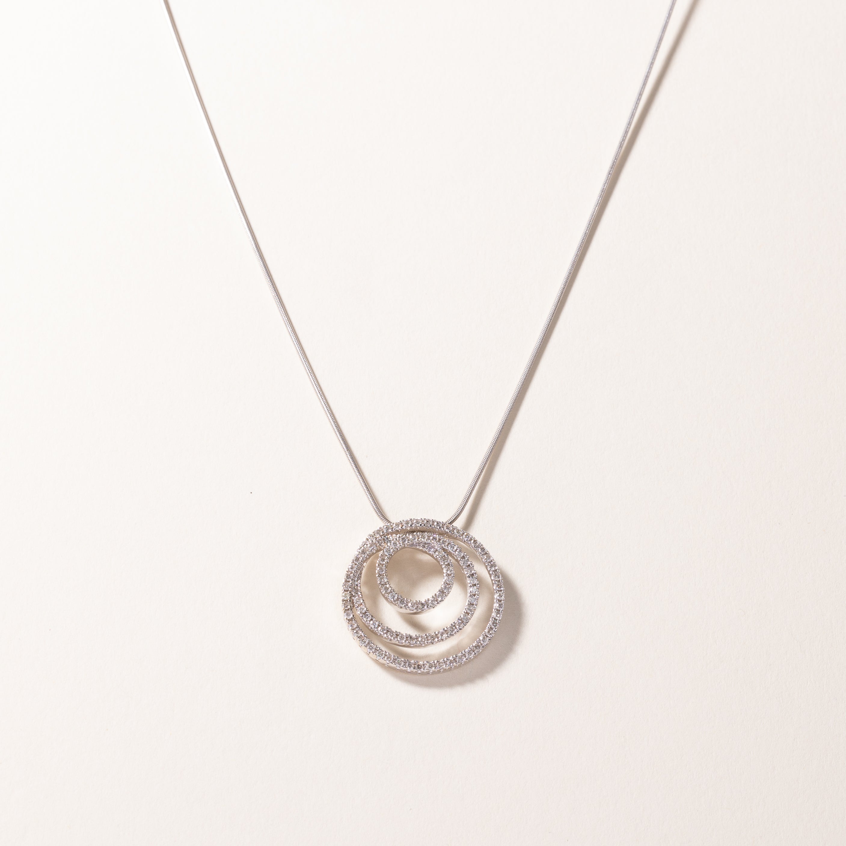 14k White Gold Diamond Necklace | 0.86ctw | 16"