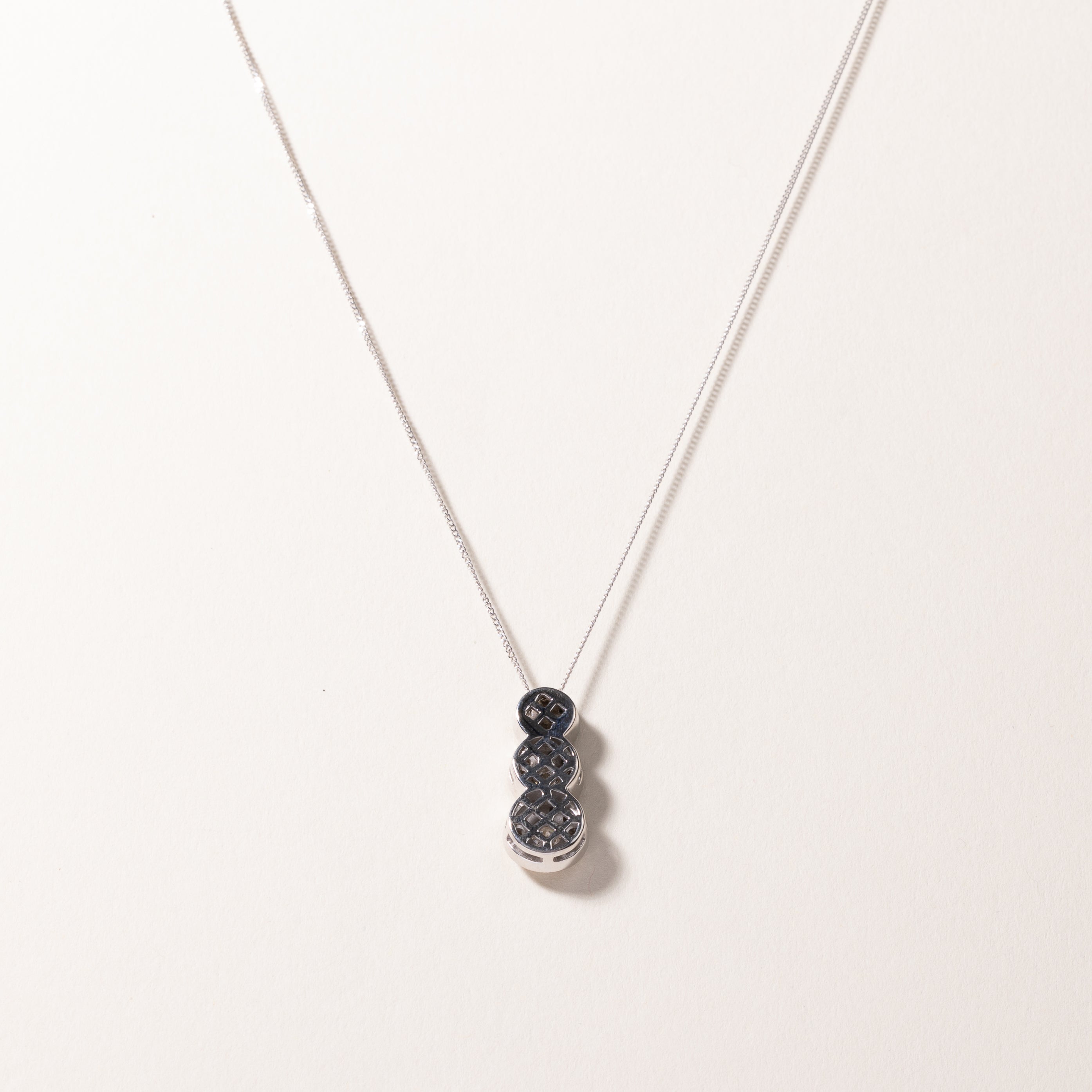 14k White Gold Diamond Necklace | 1.00ctw | 16"