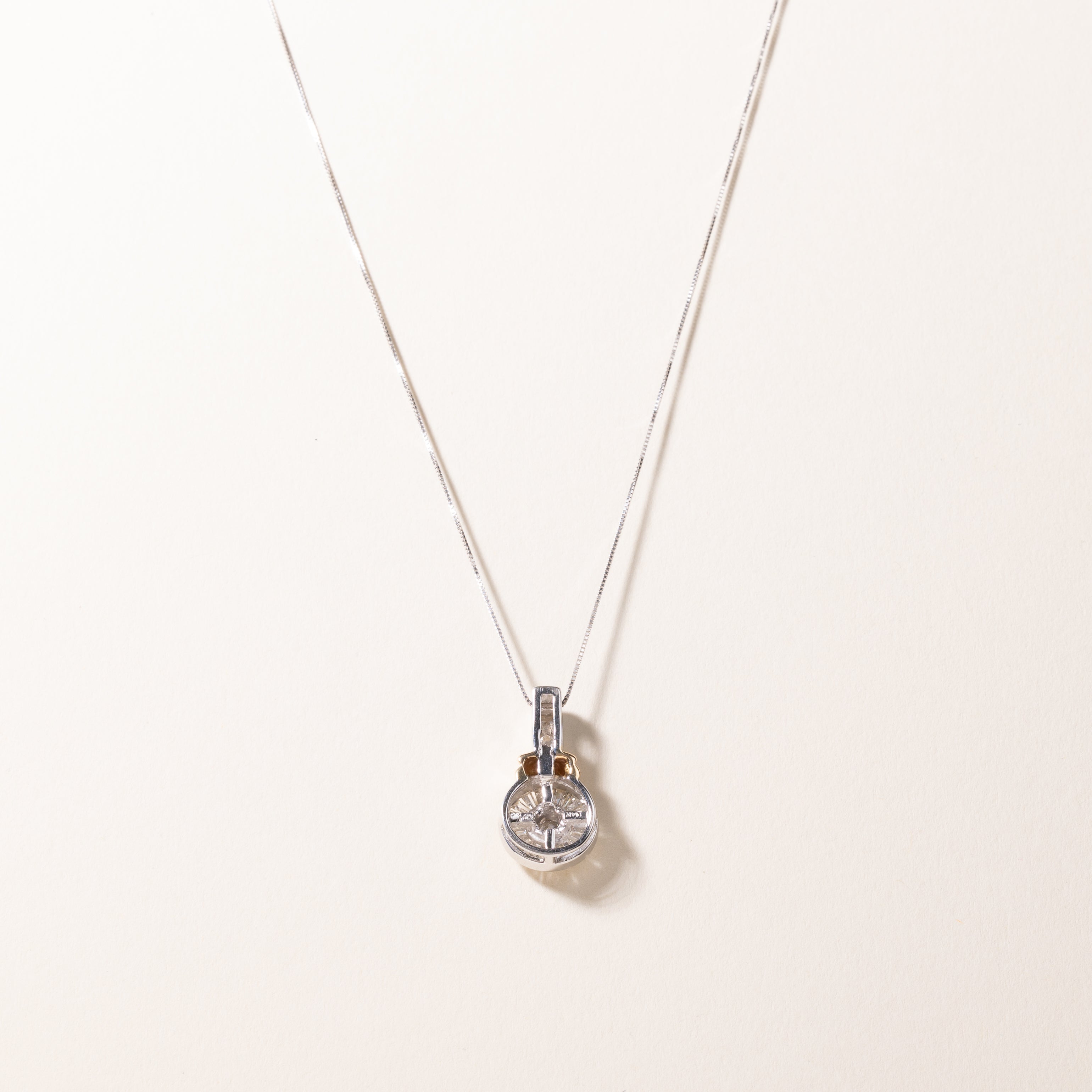 Collier en or blanc 14 carats et diamants | 1,03 ct au total | 45,7 cm