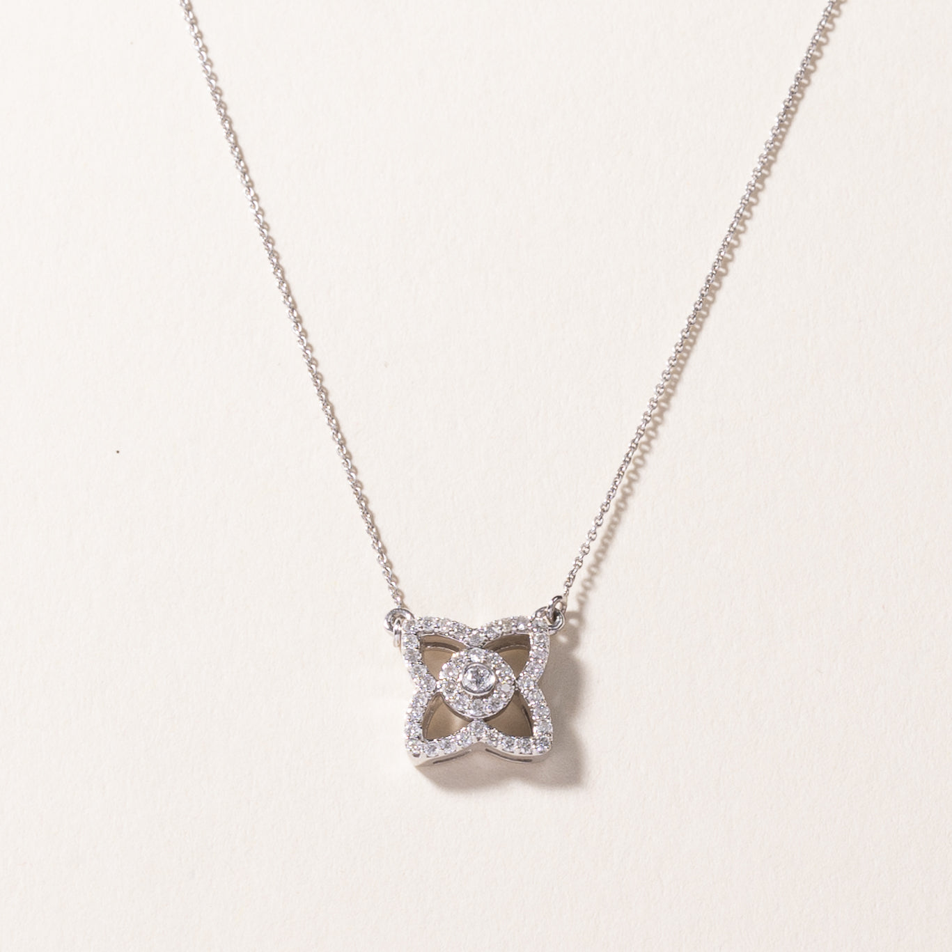14k White Gold Diamond Necklace | 0.37ctw | 16"-18"