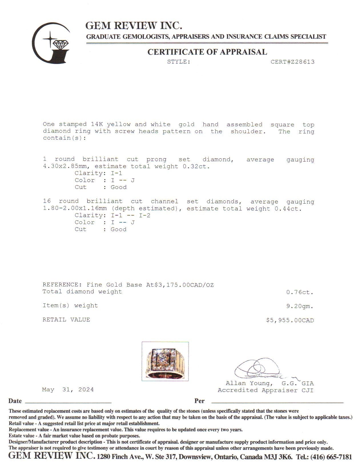 14k Yellow Gold Diamond Ring | 0.76ctw | SZ 8.25