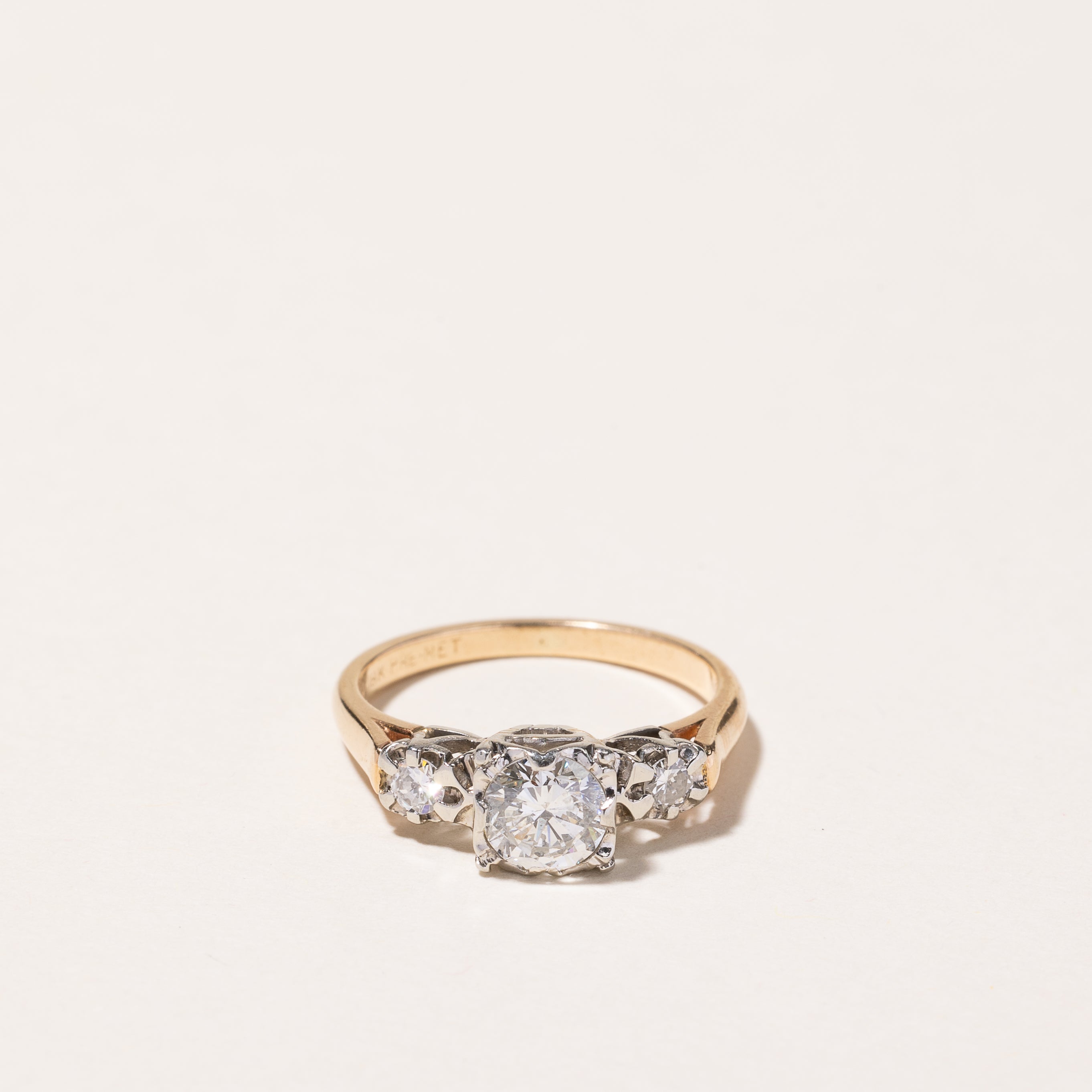 14k-18k Yellow & White Gold Diamond Engagement Ring | 0.76ctw | SZ 4.75