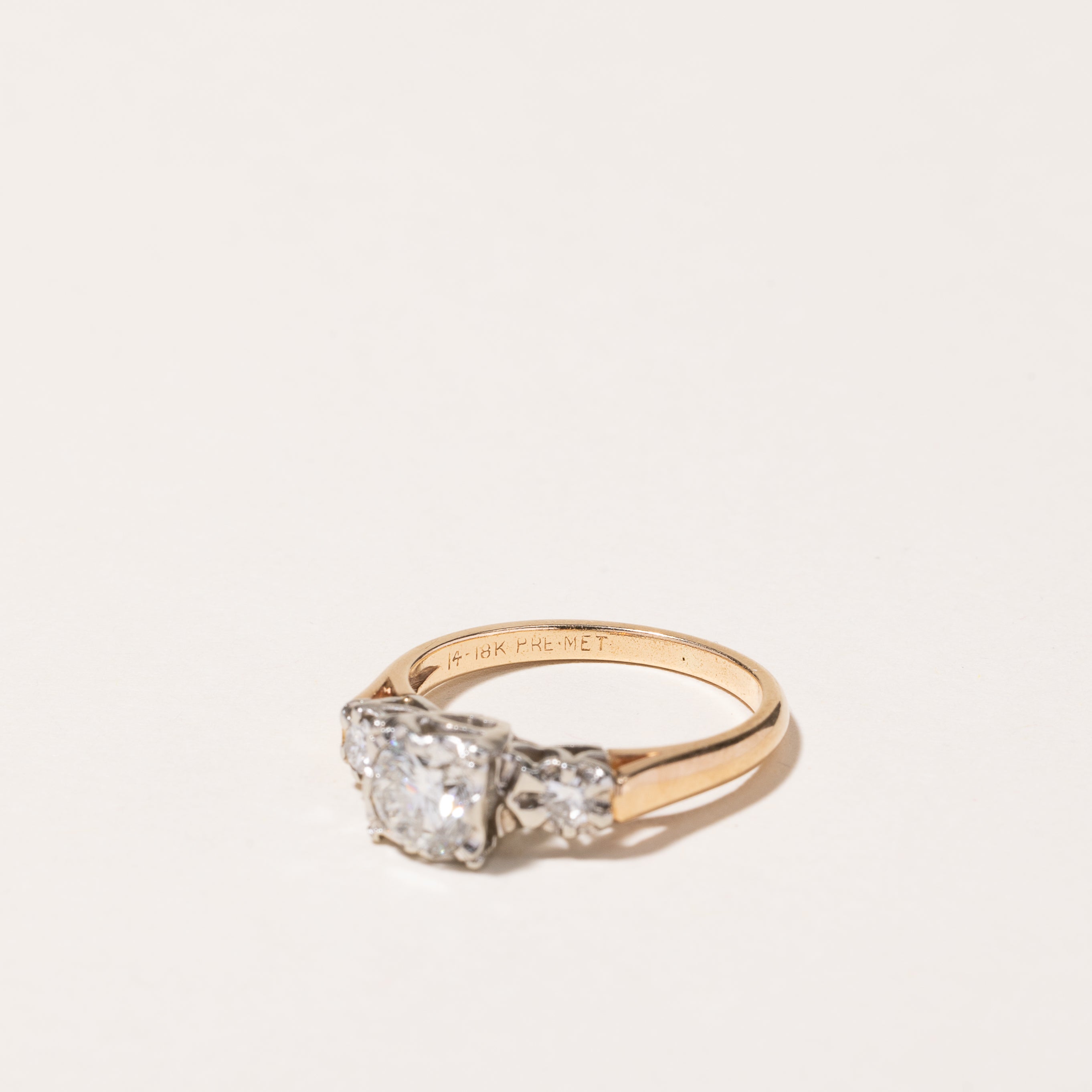 14k-18k Yellow & White Gold Diamond Engagement Ring | 0.76ctw | SZ 4.75