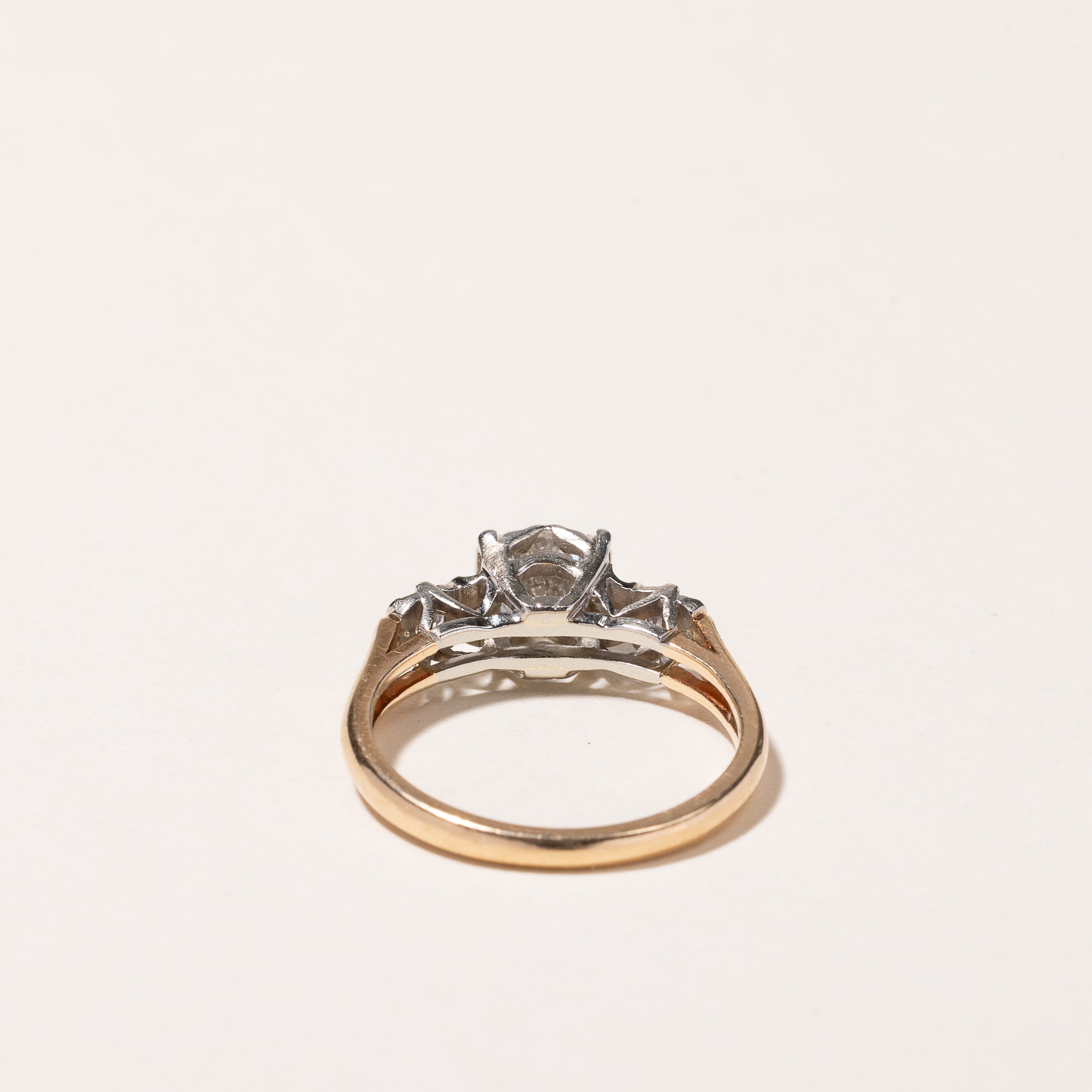 14k-18k Yellow & White Gold Diamond Engagement Ring | 0.76ctw | SZ 4.75