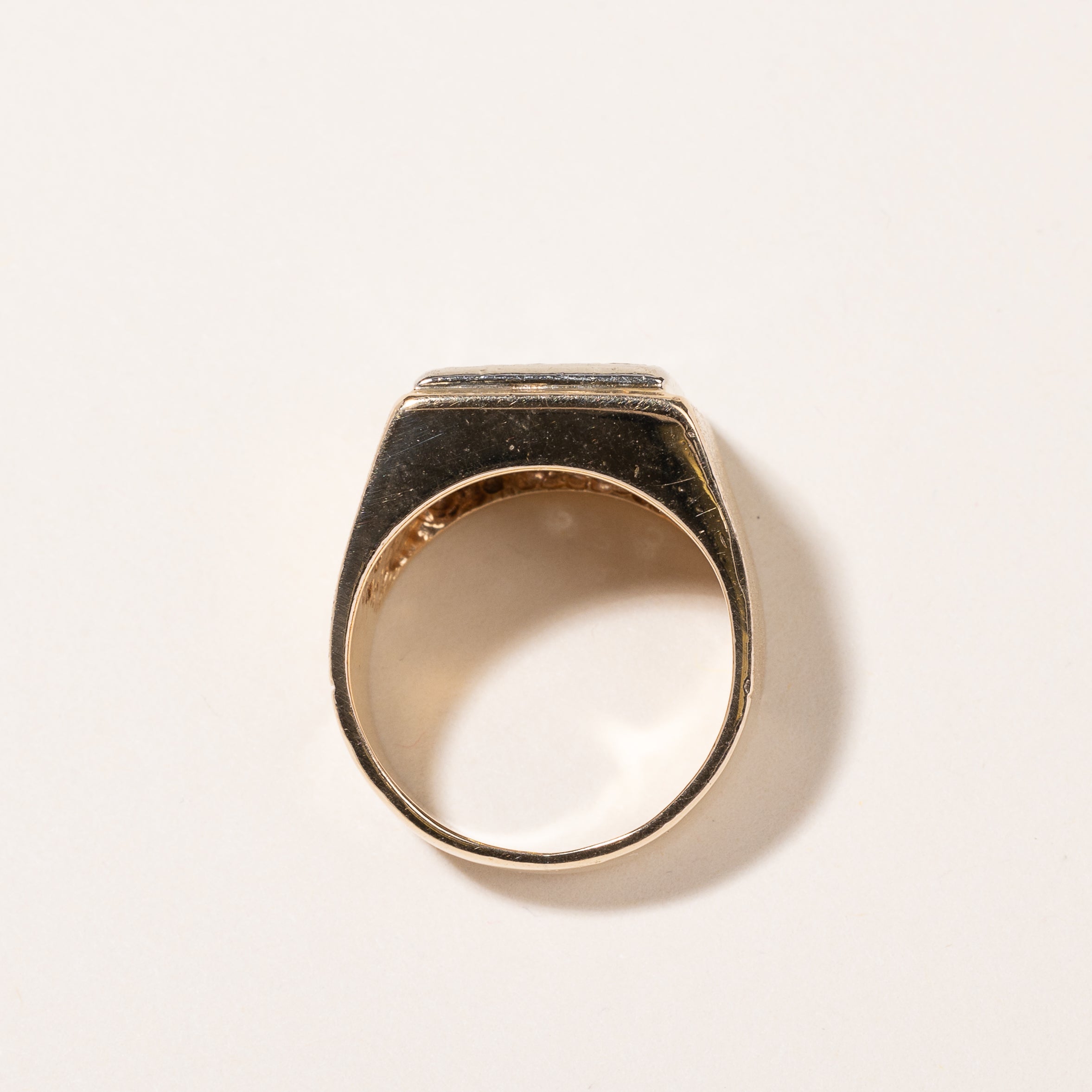 10k-14k Yellow Gold Diamond Signet Ring | 0.96ctw | SZ 8