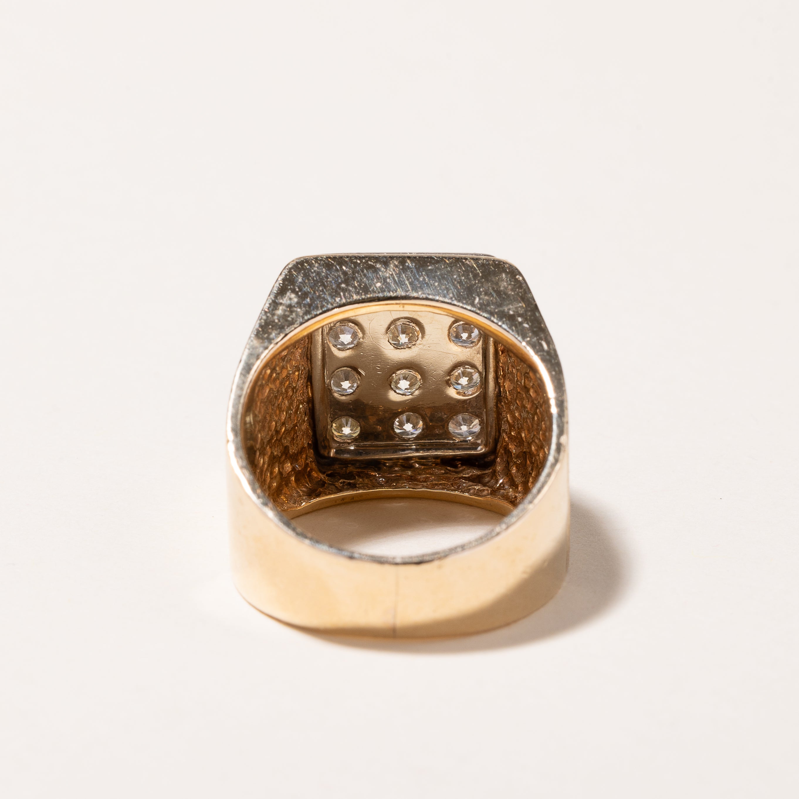 10k-14k Yellow Gold Diamond Signet Ring | 0.96ctw | SZ 8