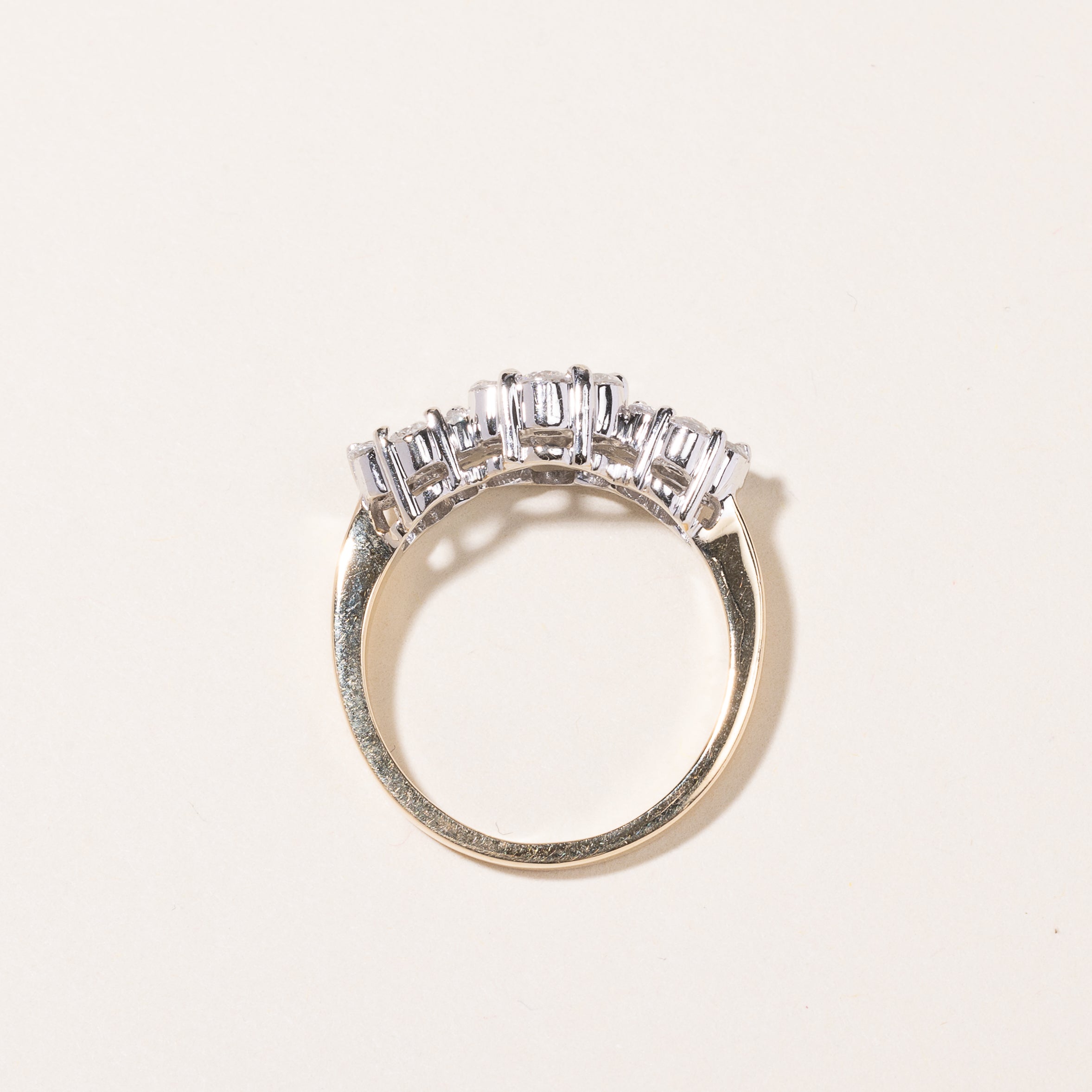 14k Yellow Gold Diamond Cluster Ring | 1.33ctw | SZ 8