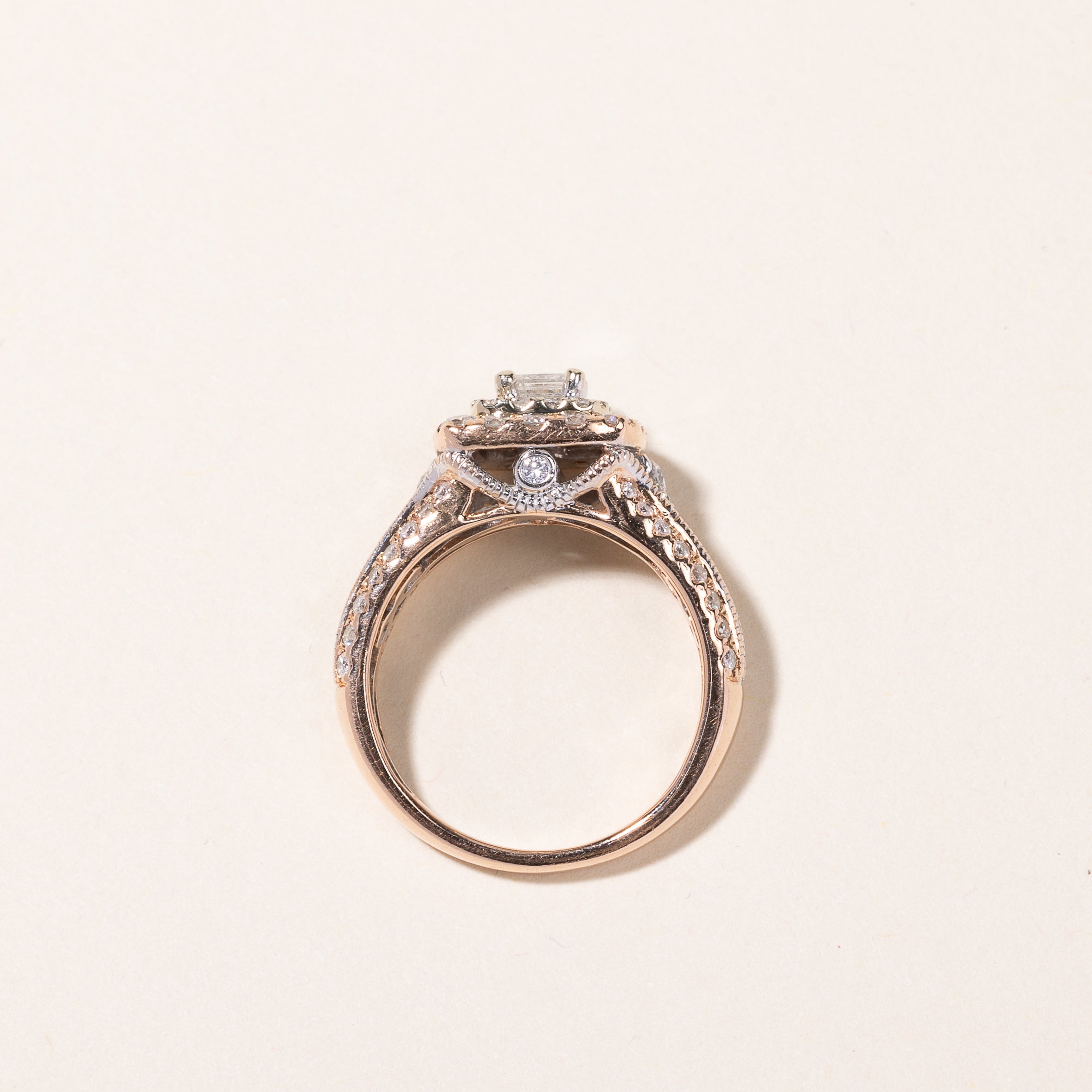 14k Rose Gold Diamond Engagement Ring | 1.38ctw | SZ 5.25