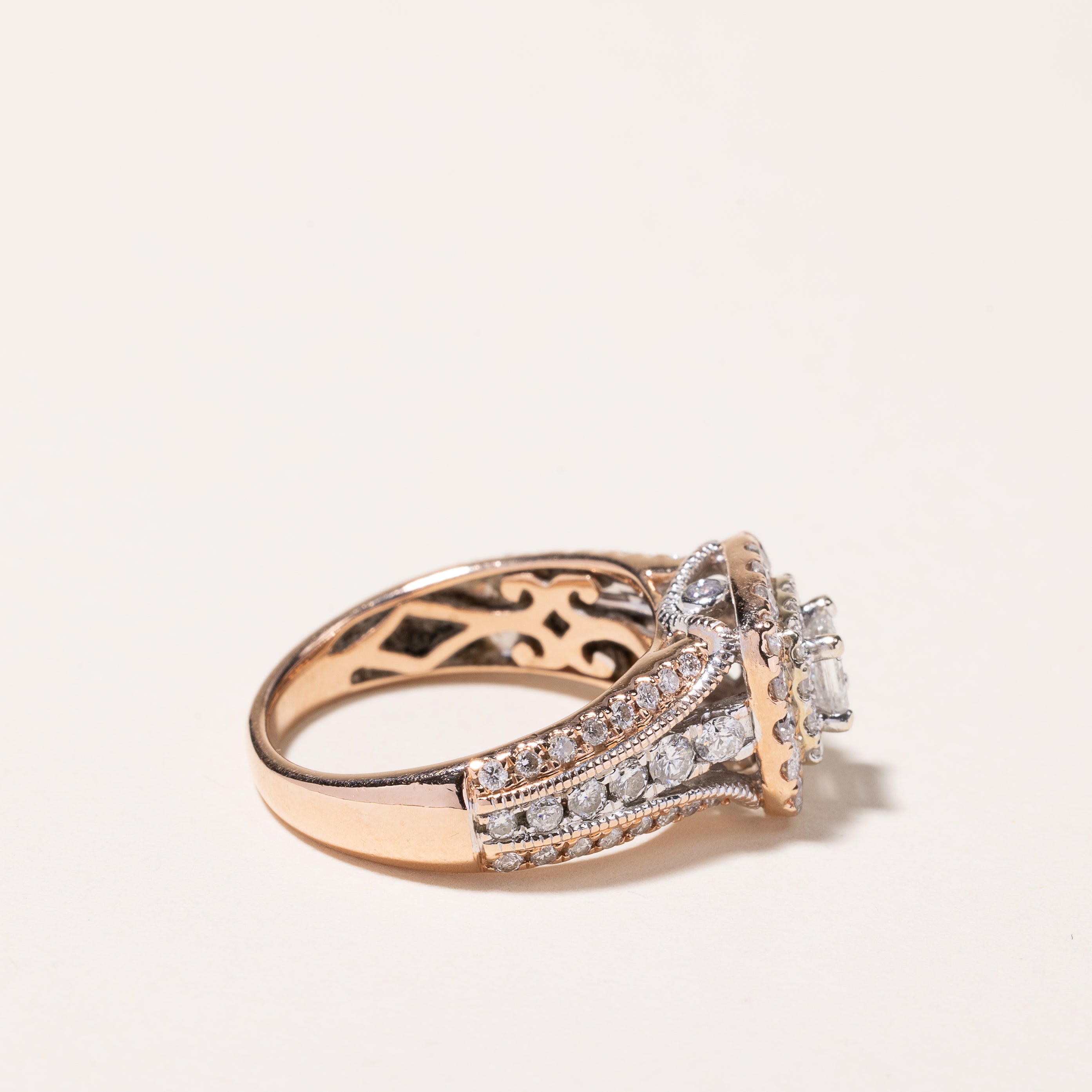 14k Rose Gold Diamond Engagement Ring | 1.38ctw | SZ 5.25