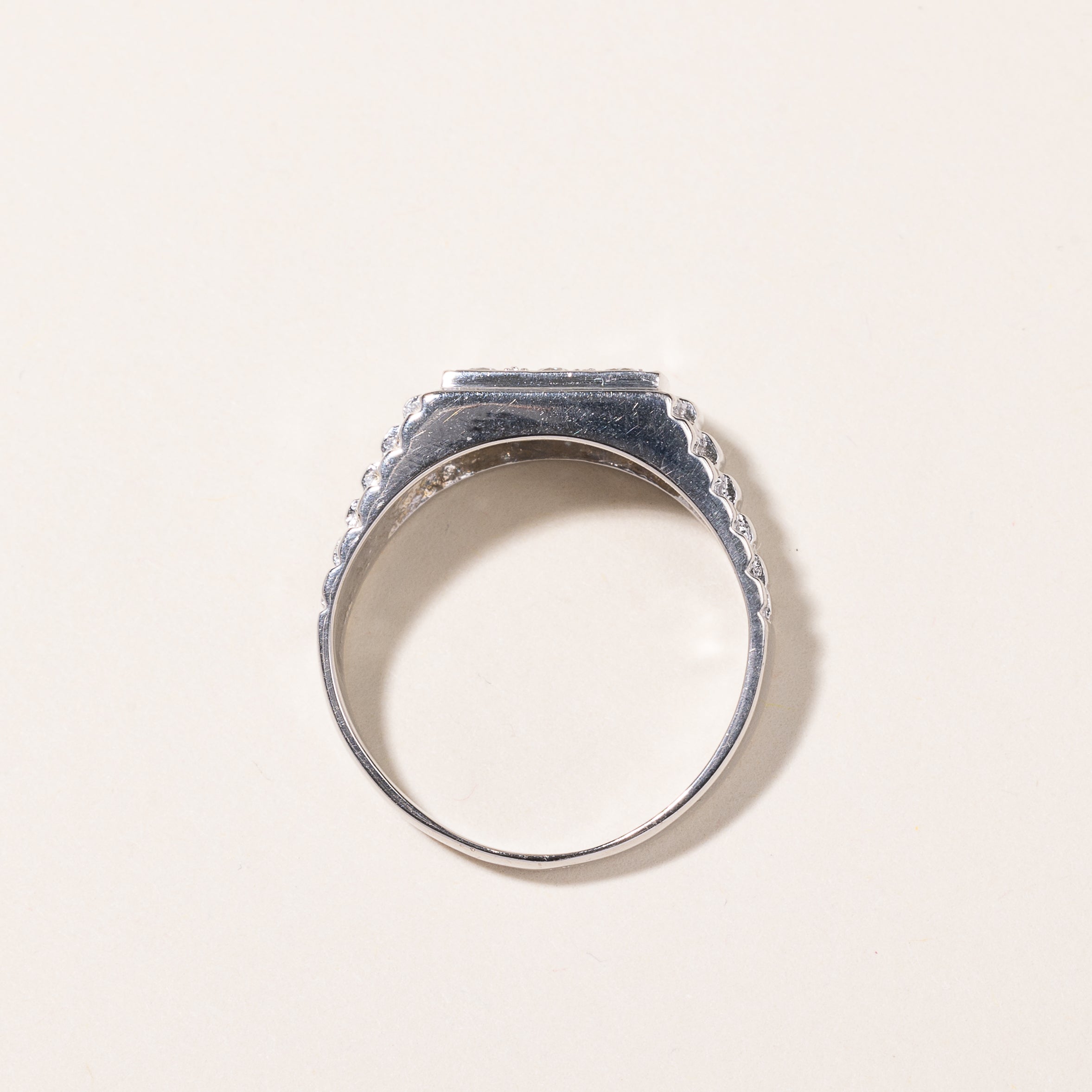 Bague en or blanc 14 carats et diamants | 0,50 ct | Taille 10,25