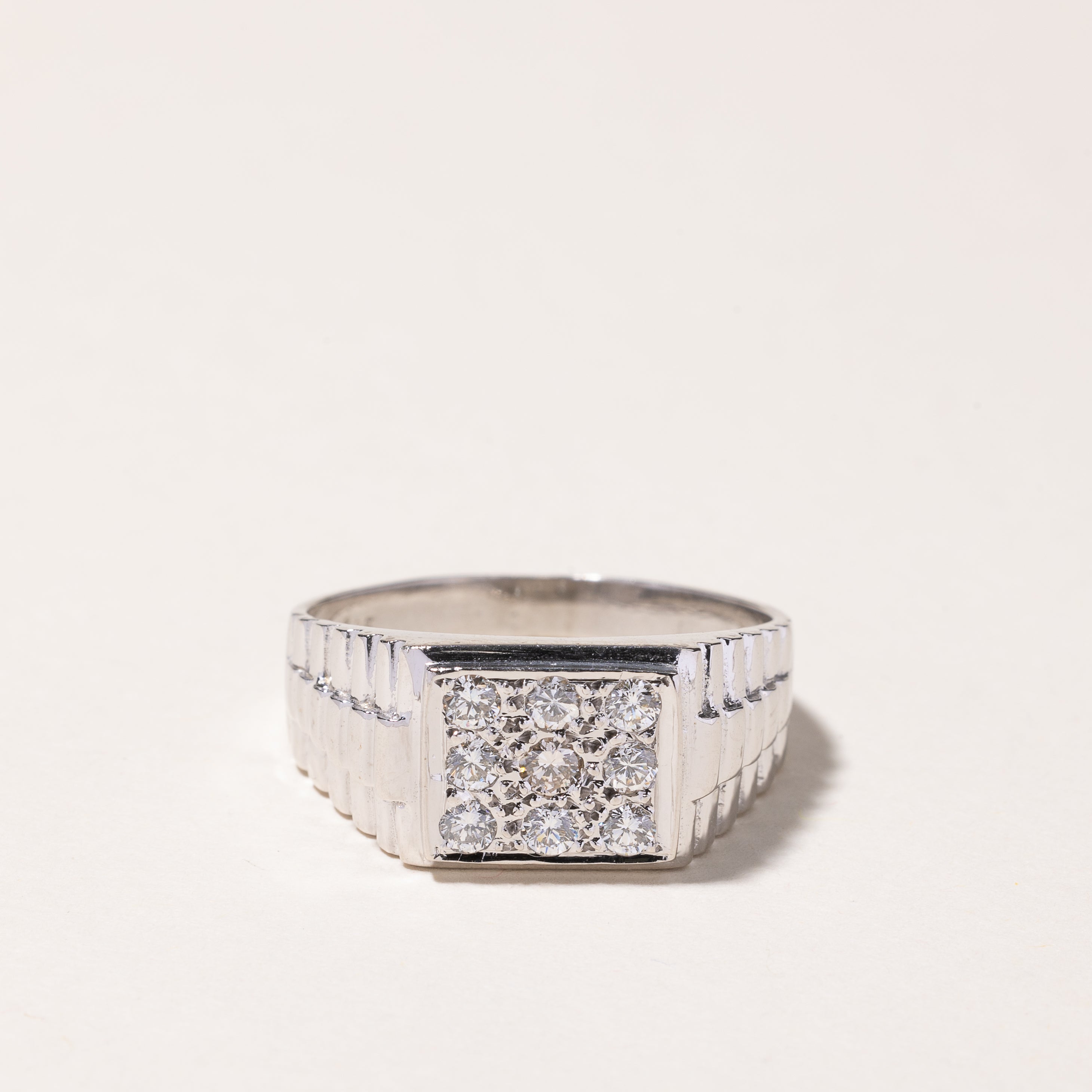 Bague en or blanc 14 carats et diamants | 0,50 ct | Taille 10,25