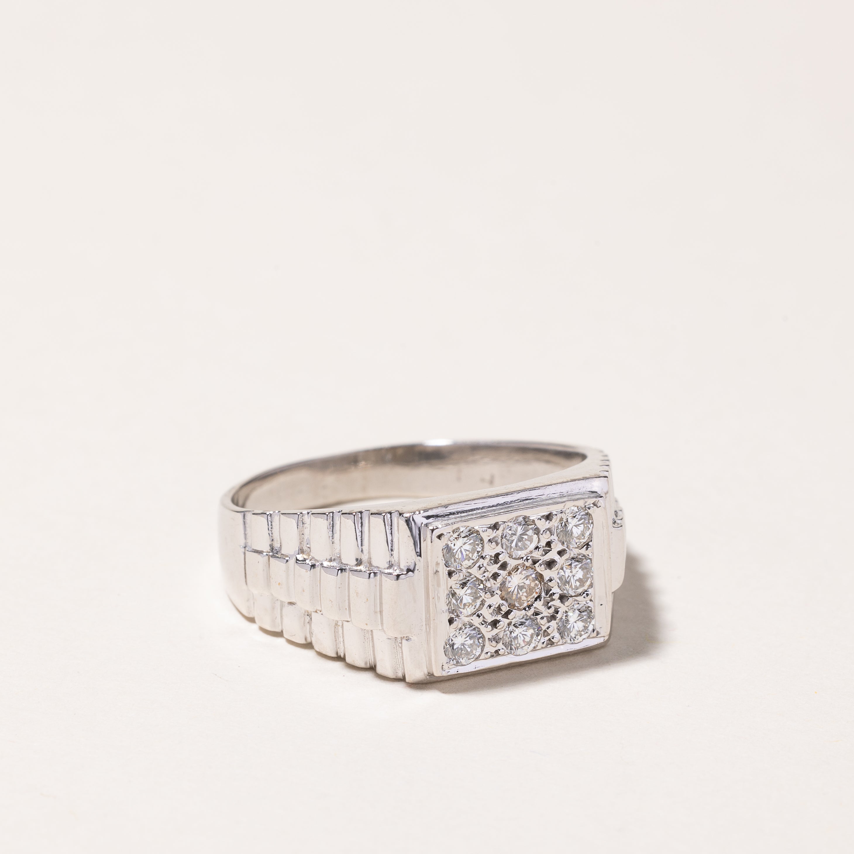 Bague en or blanc 14 carats et diamants | 0,50 ct | Taille 10,25