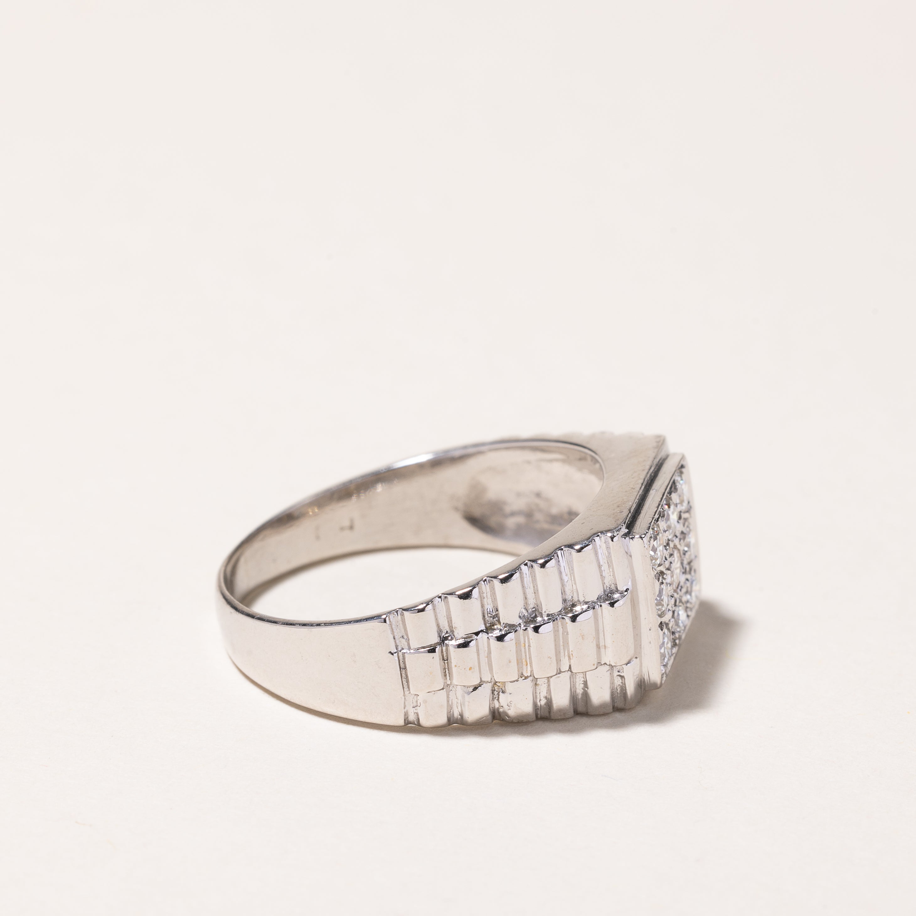 Bague en or blanc 14 carats et diamants | 0,50 ct | Taille 10,25