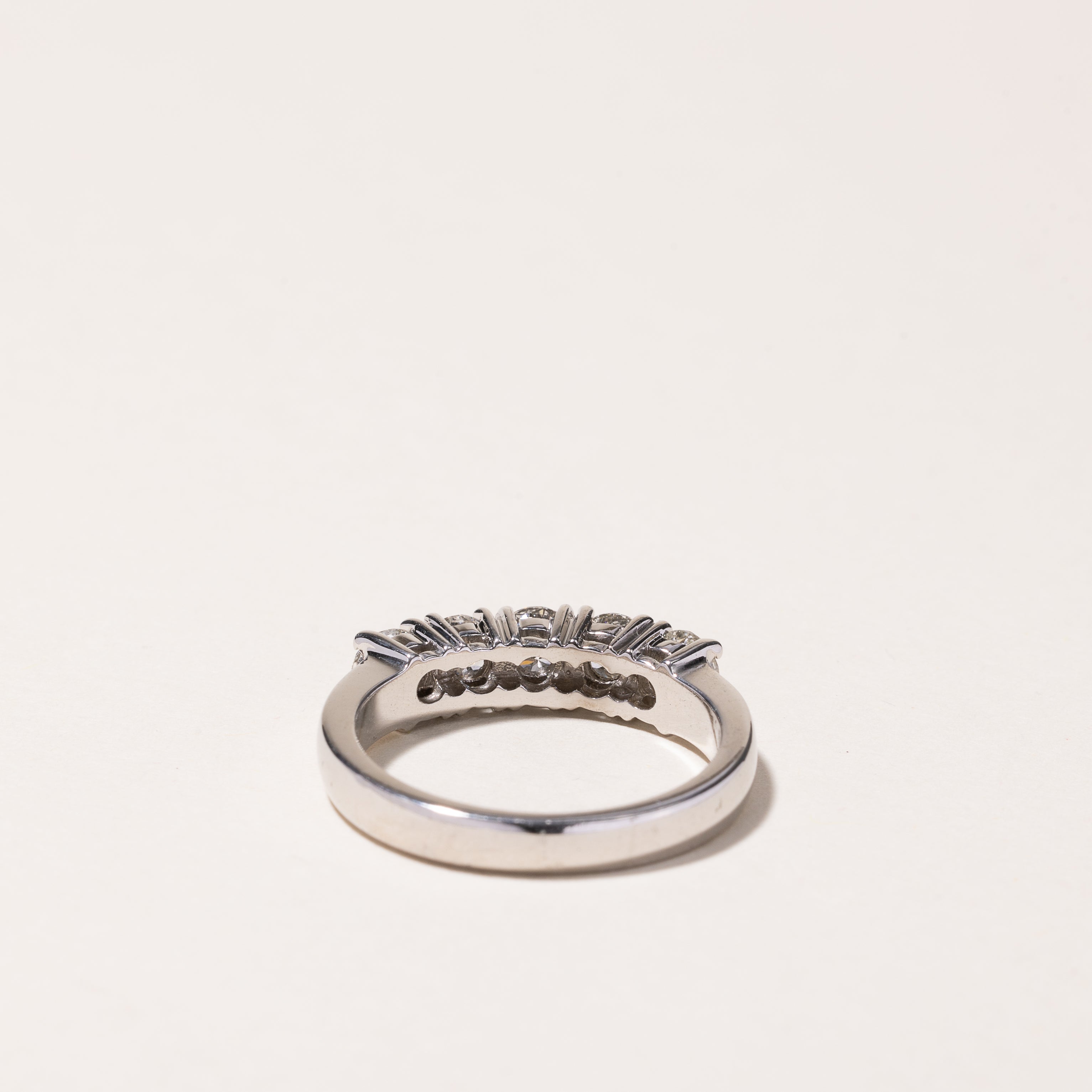 14k White Gold Five Stone Diamond Ring | 1.24ctw | SZ 6.5