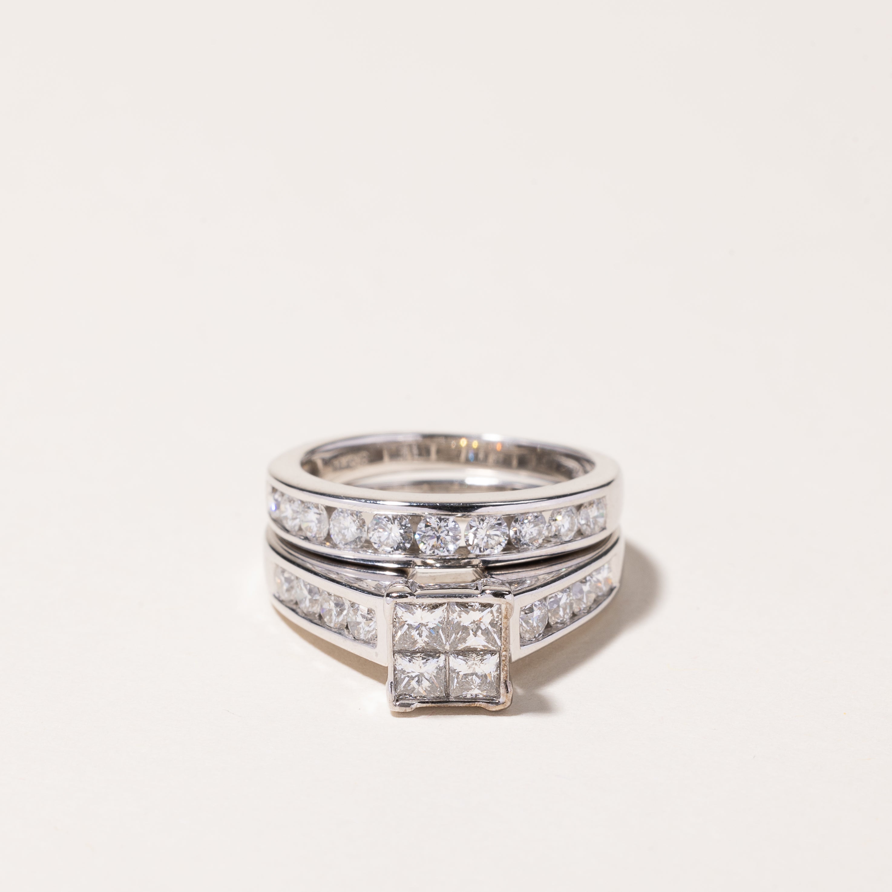Alliance en or blanc 14 carats et diamants | 0,49 ct et 0,24 ct | Taille 6