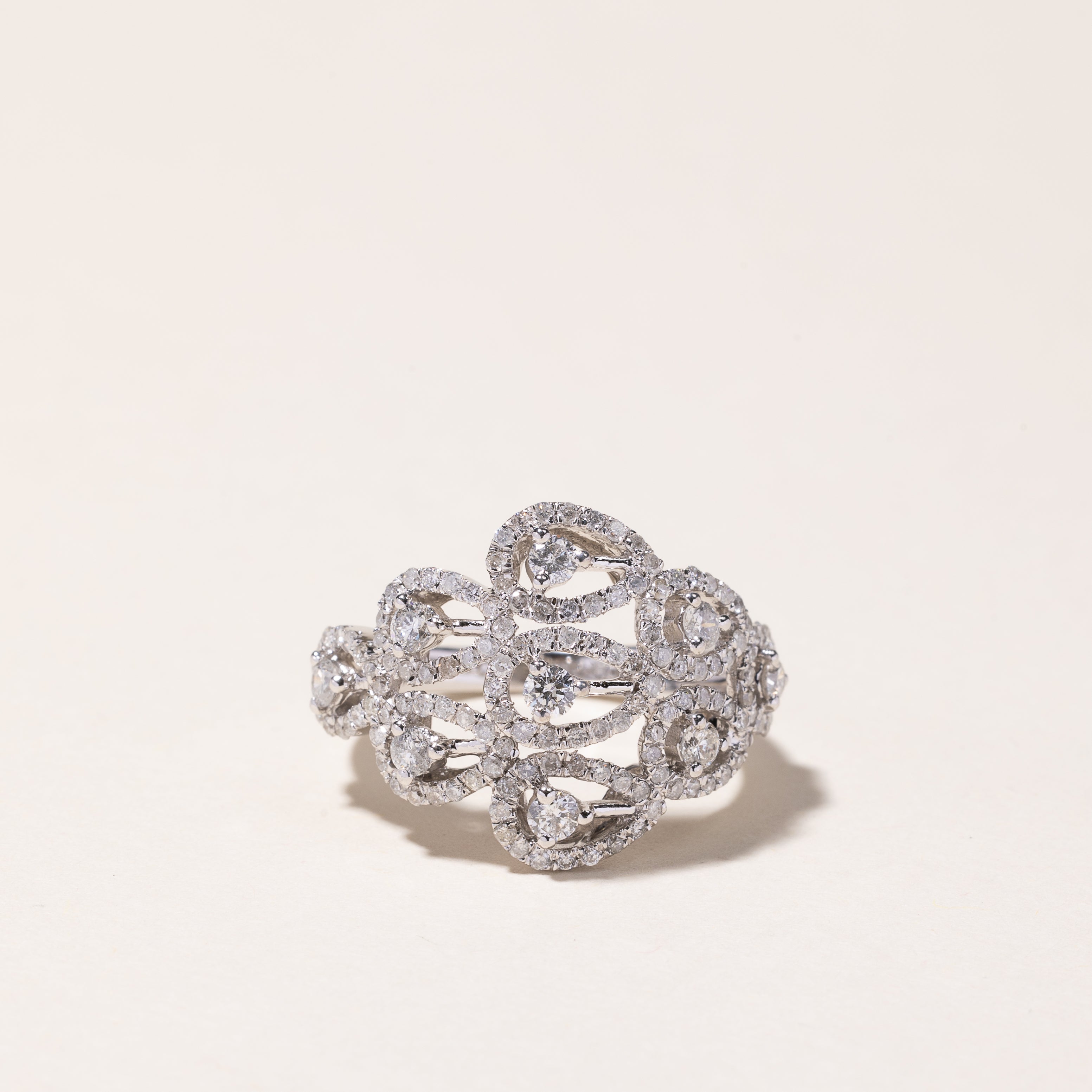 14k White Gold Diamond Ring | 1.56ctw | SZ 7